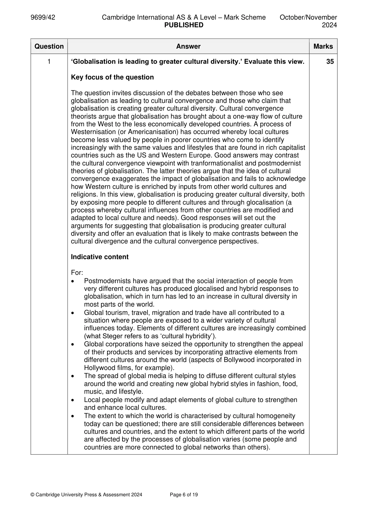 Mark scheme, page 6 of 19