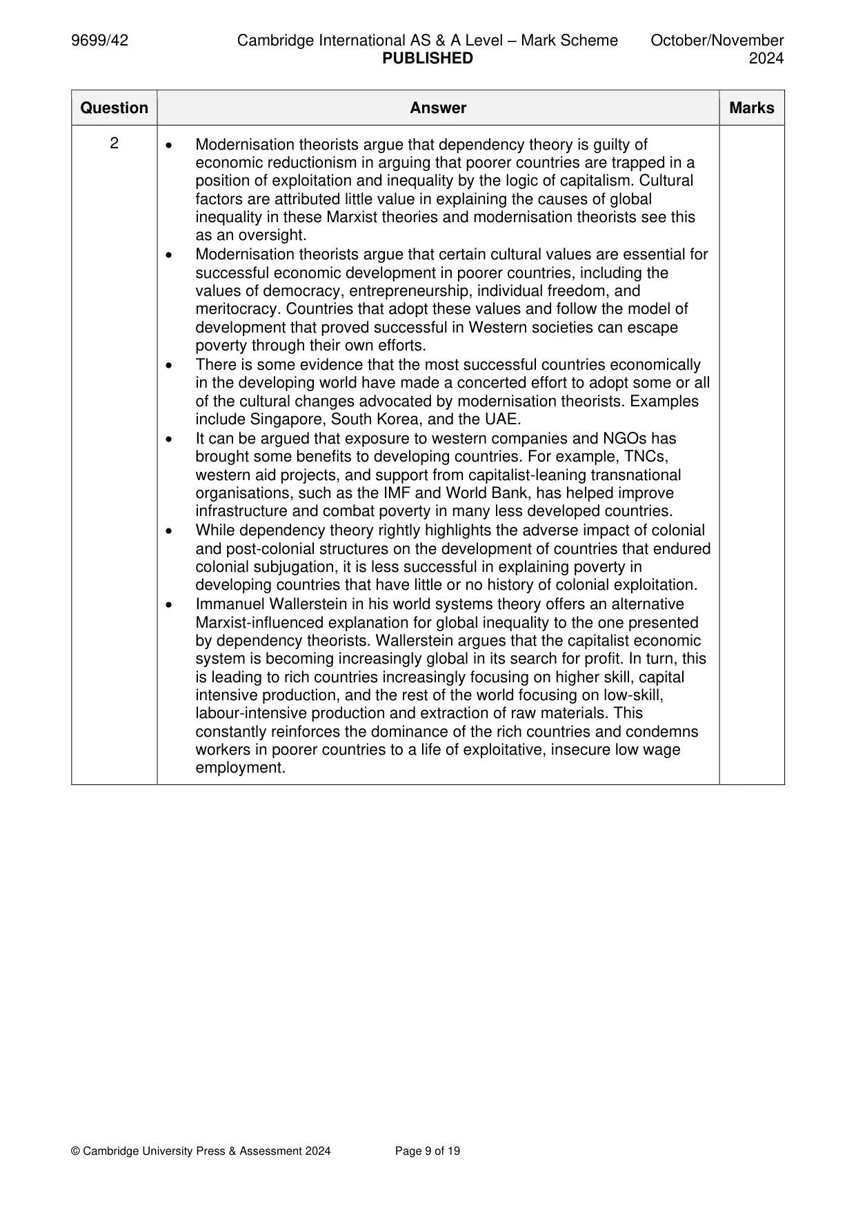 Mark scheme, page 9 of 19
