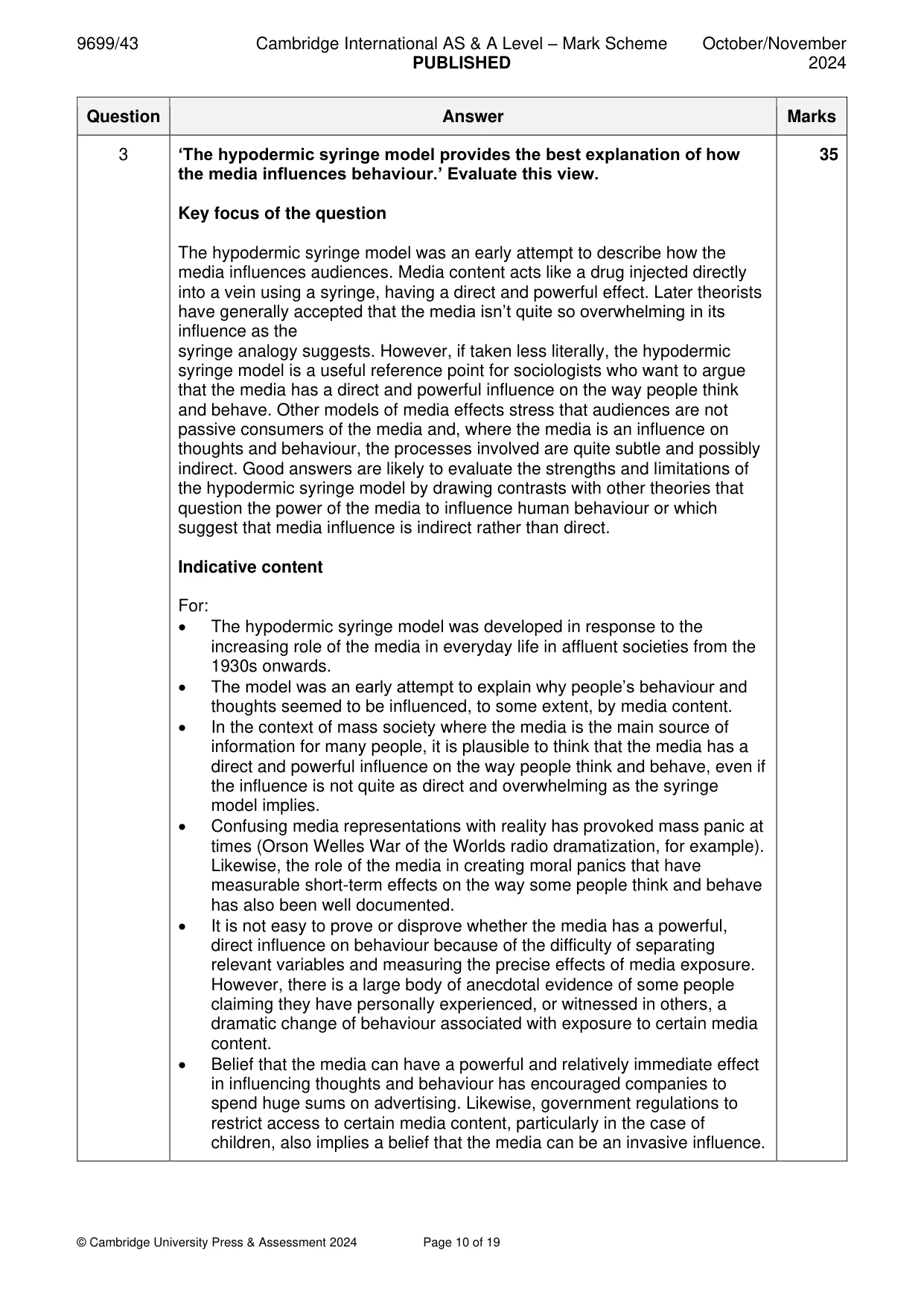 Mark scheme, page 10 of 19
