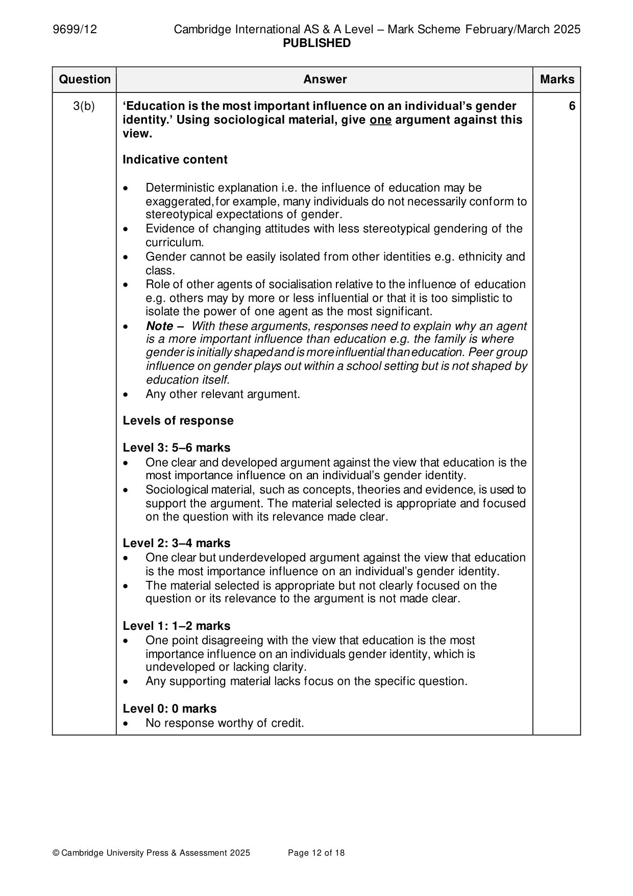 Mark scheme, page 12 of 18