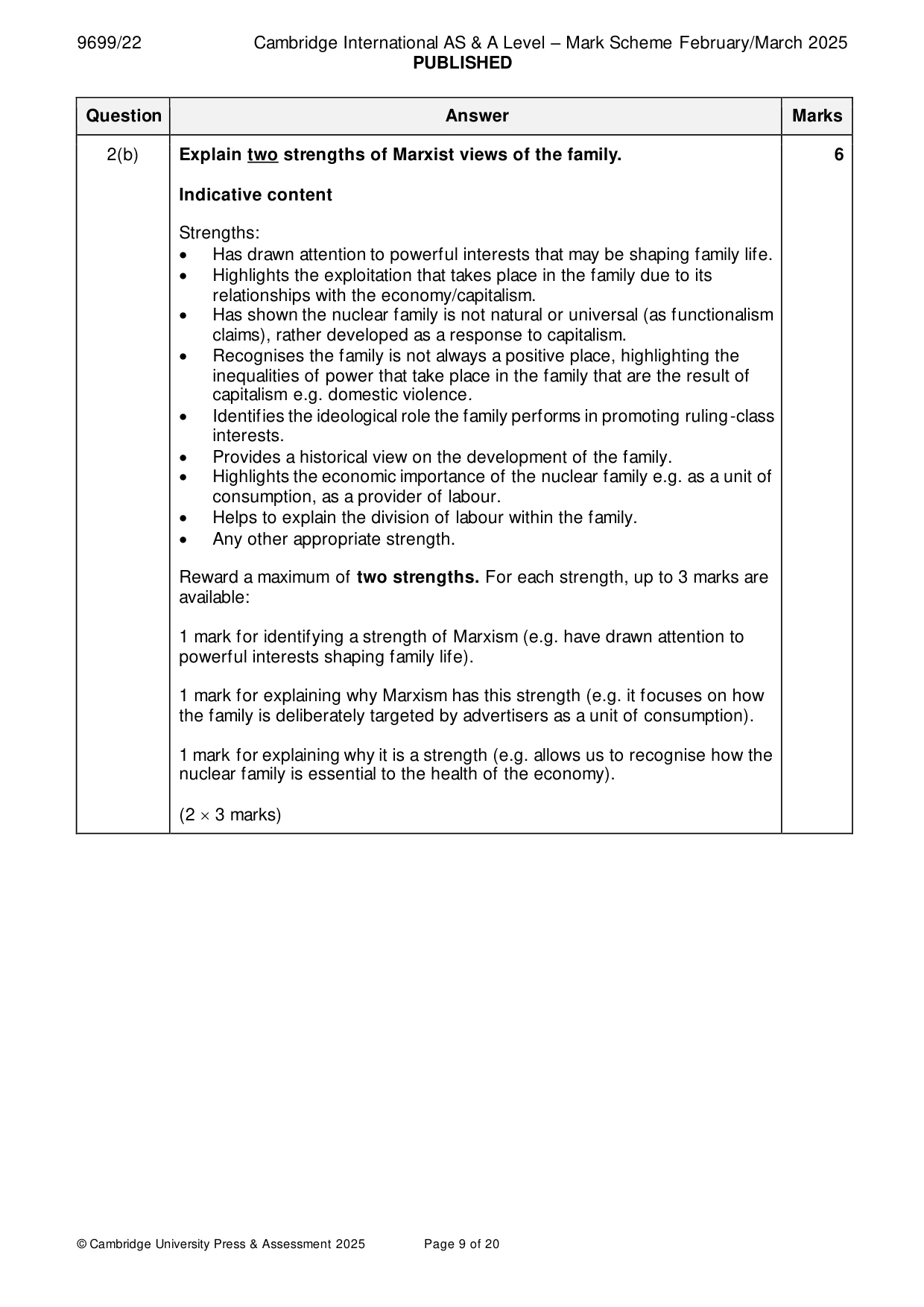 Mark scheme, page 9 of 20