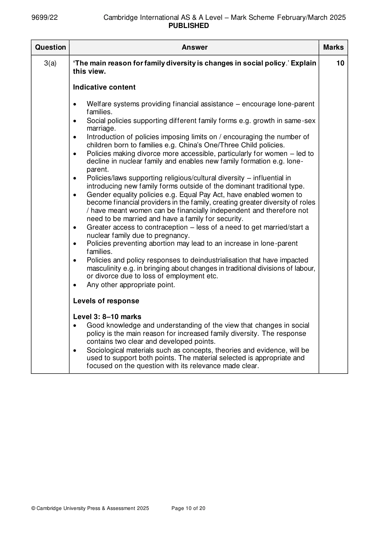 Mark scheme, page 10 of 20