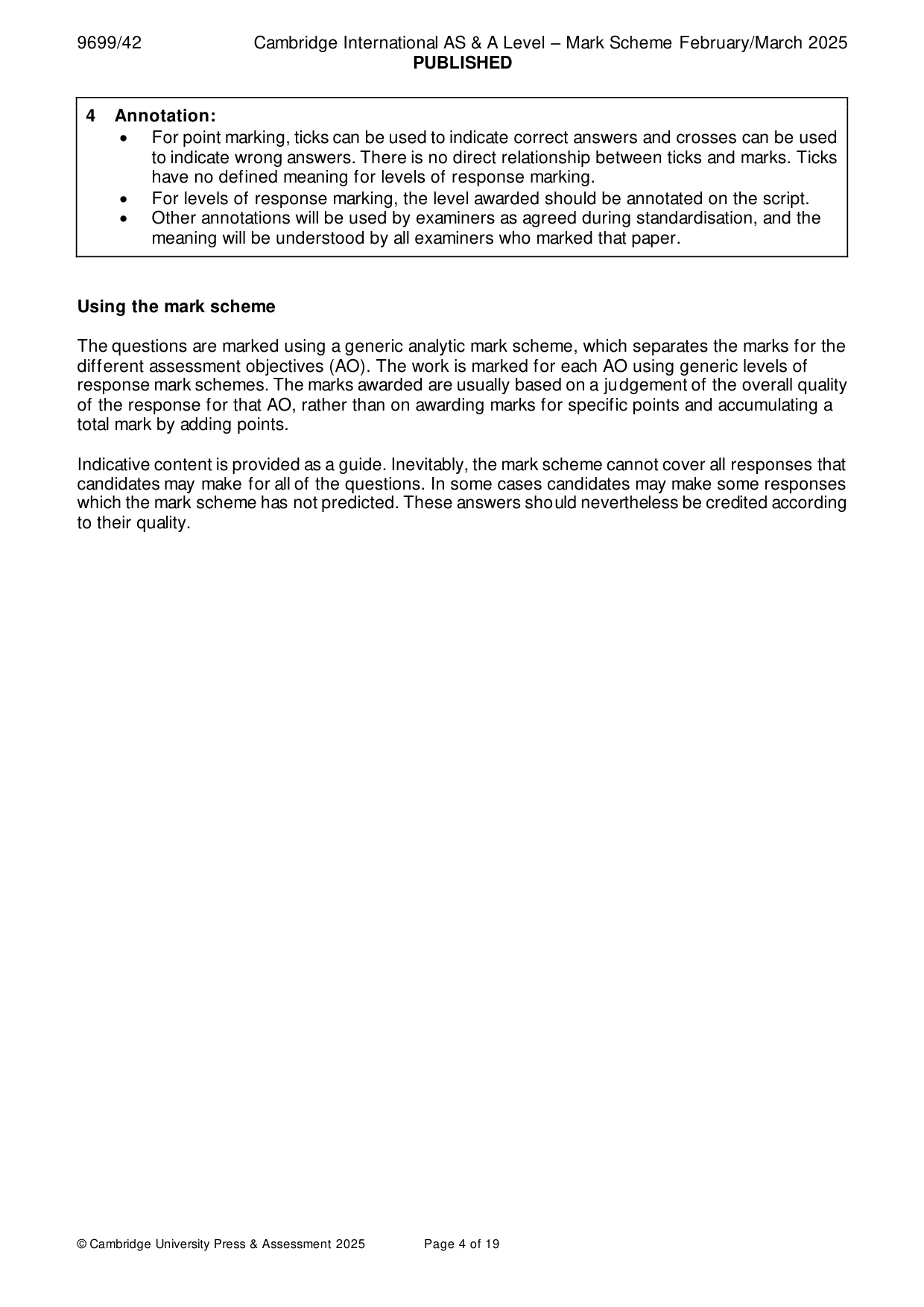 Mark scheme, page 4 of 19