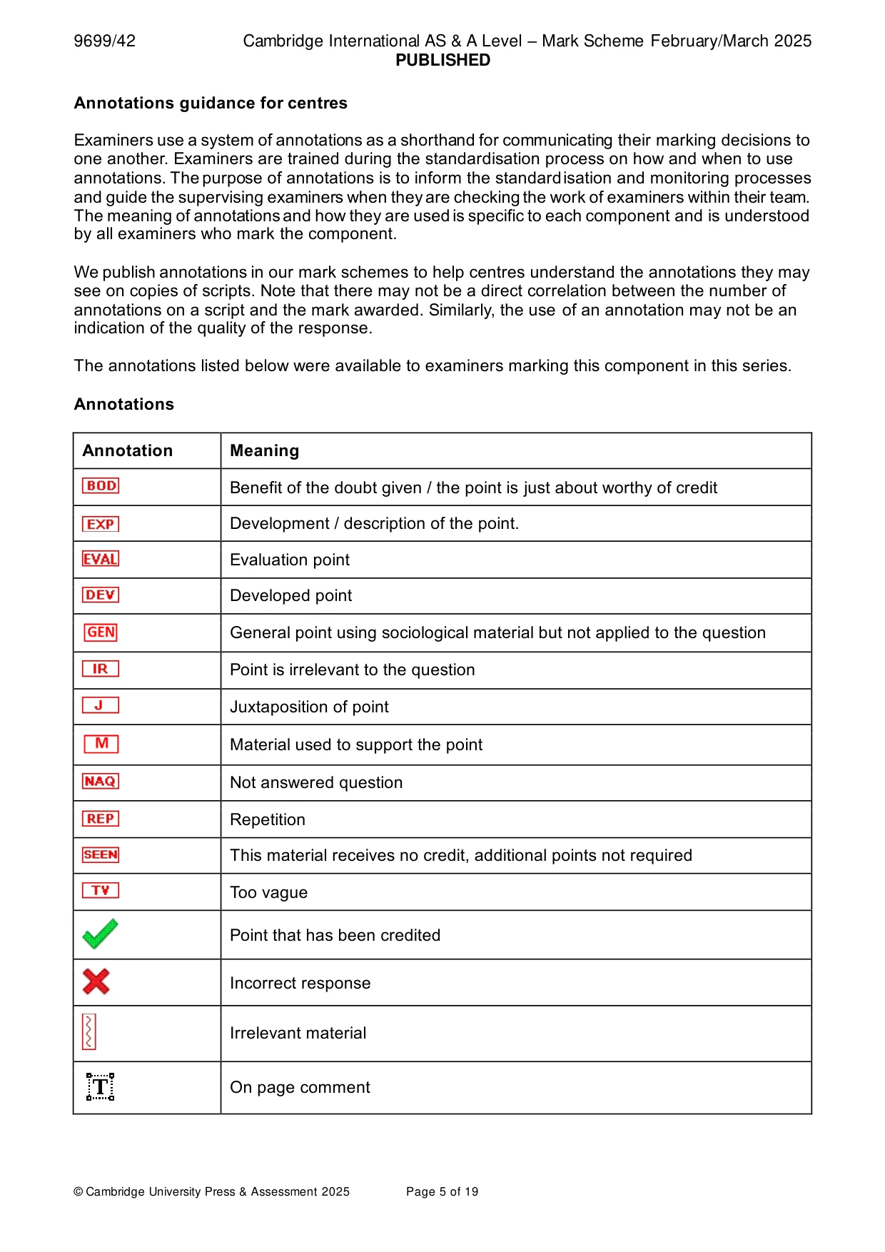 Mark scheme, page 5 of 19