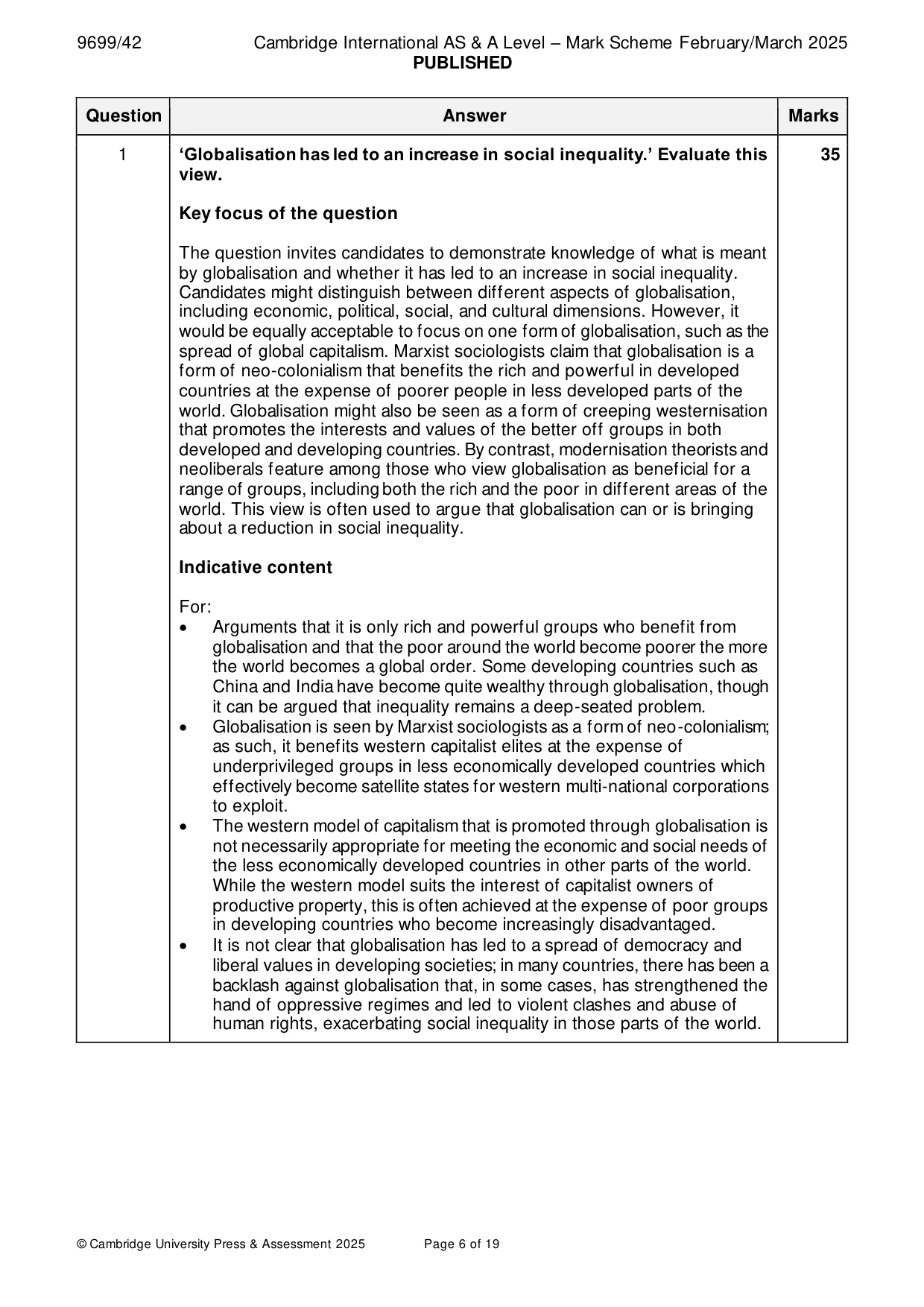 Mark scheme, page 6 of 19