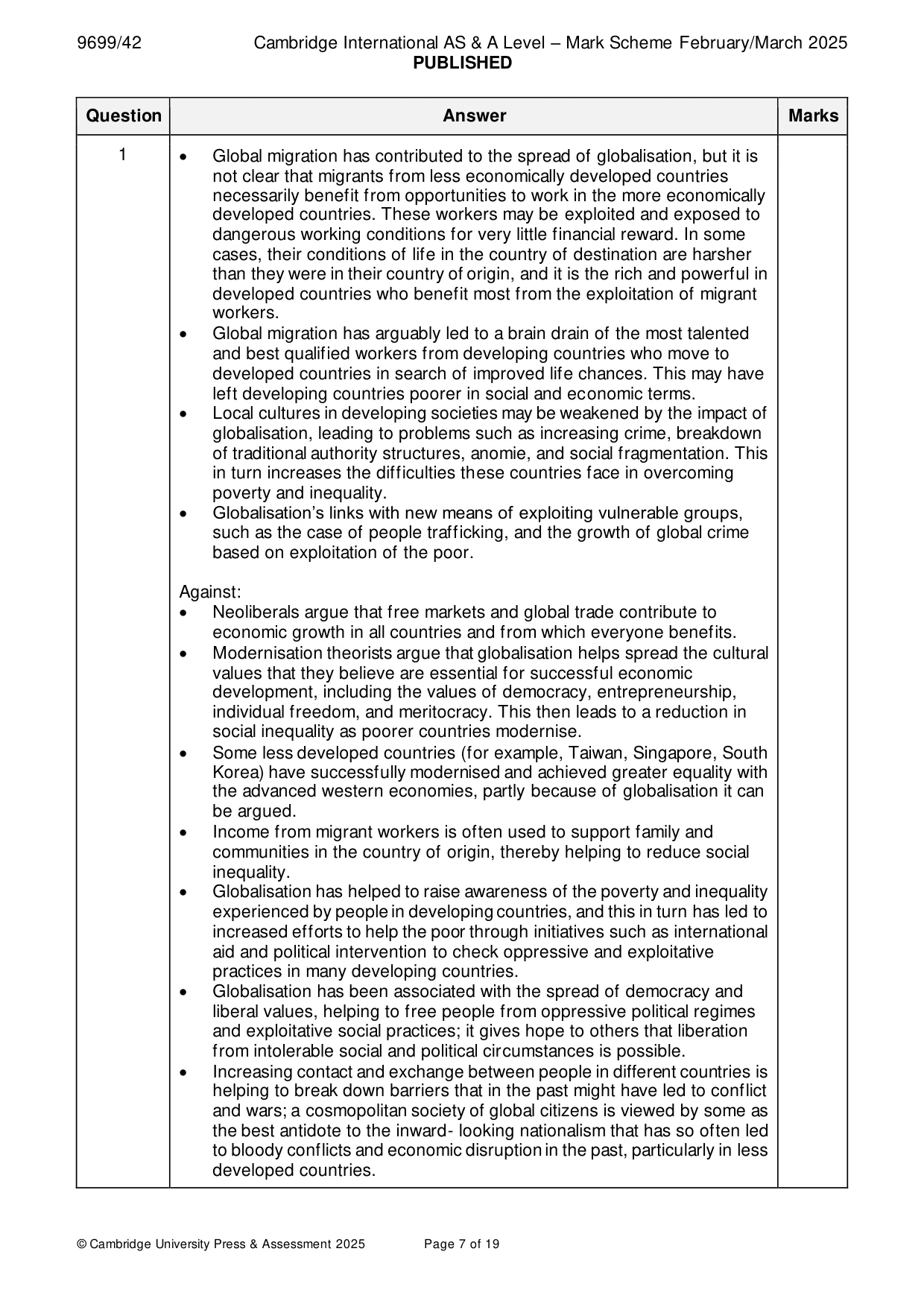 Mark scheme, page 7 of 19