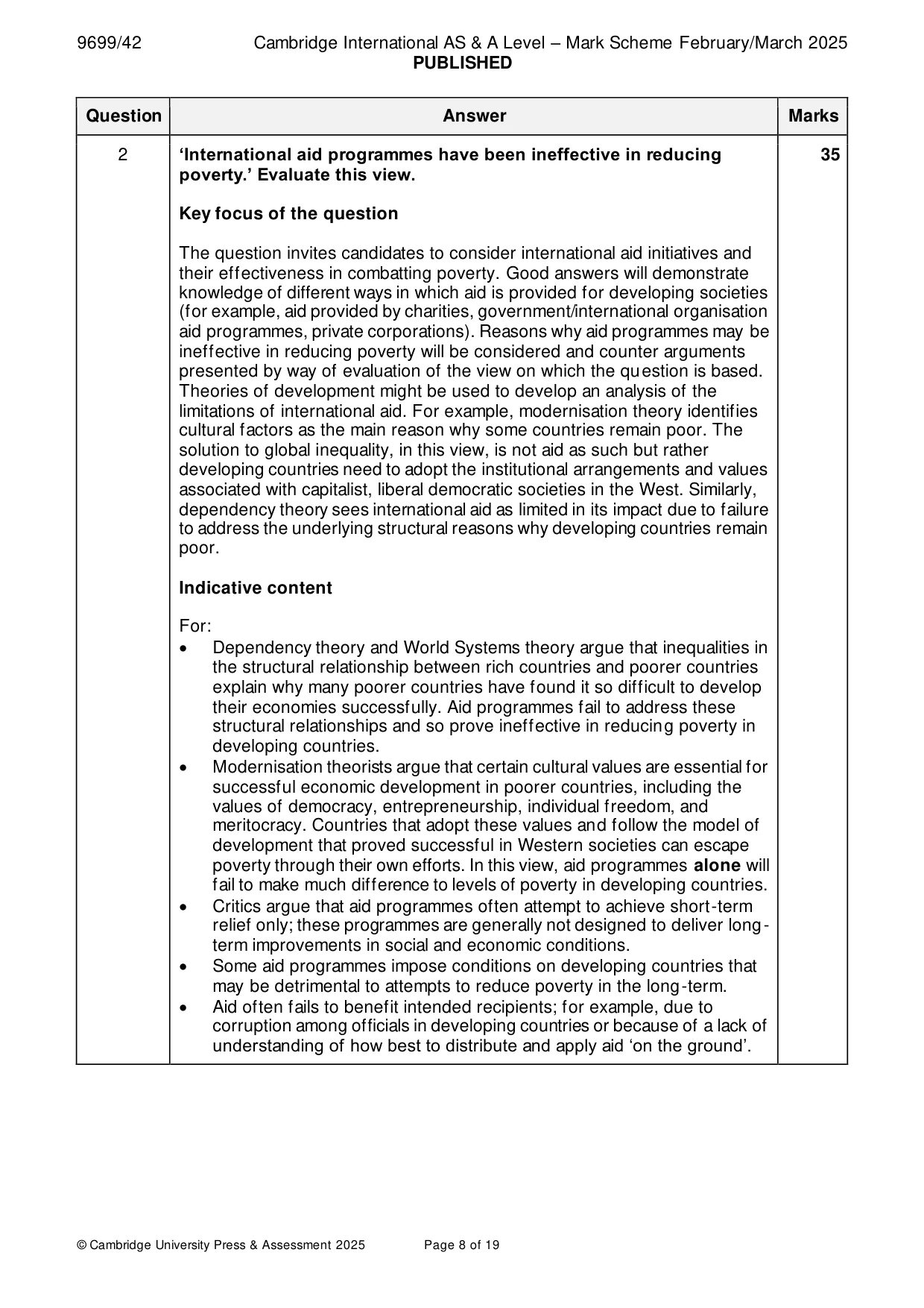 Mark scheme, page 8 of 19