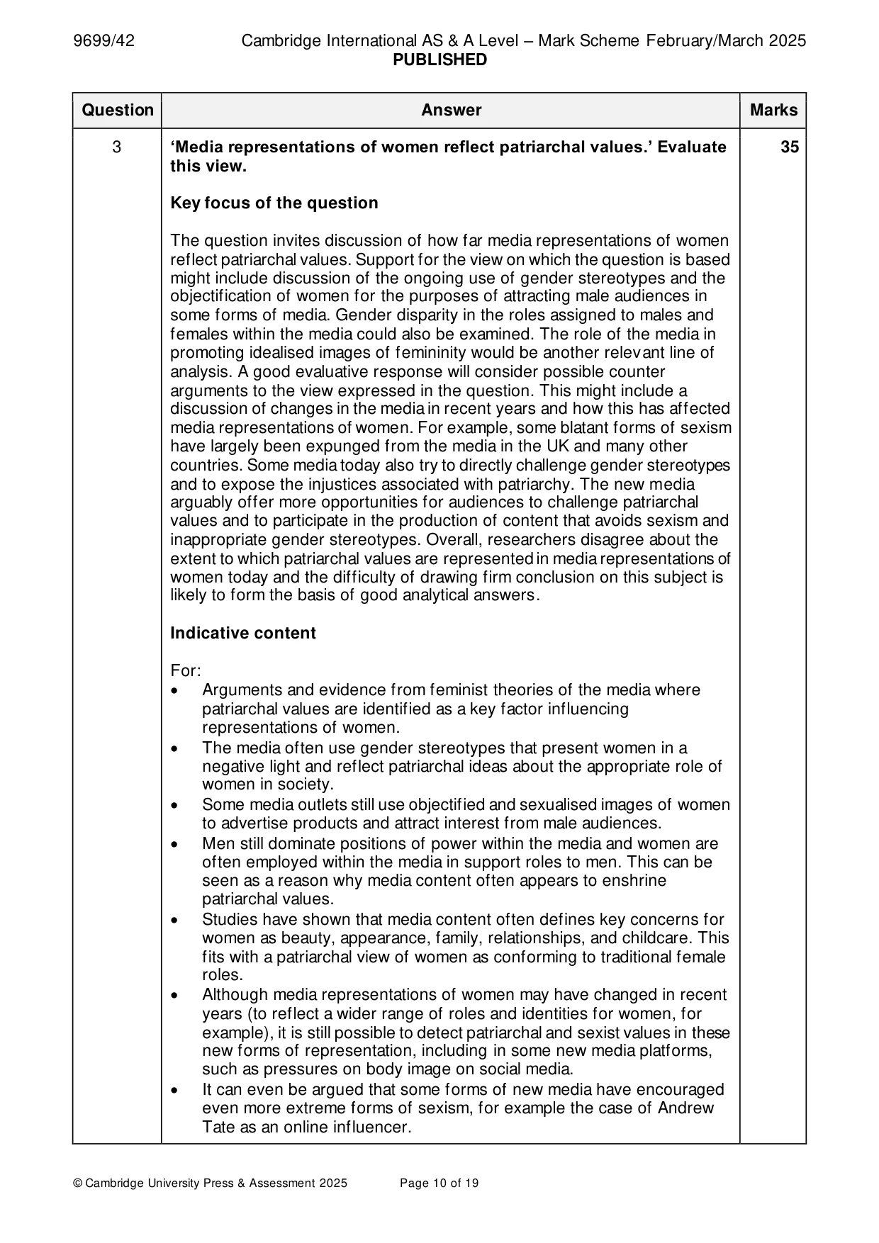 Mark scheme, page 10 of 19