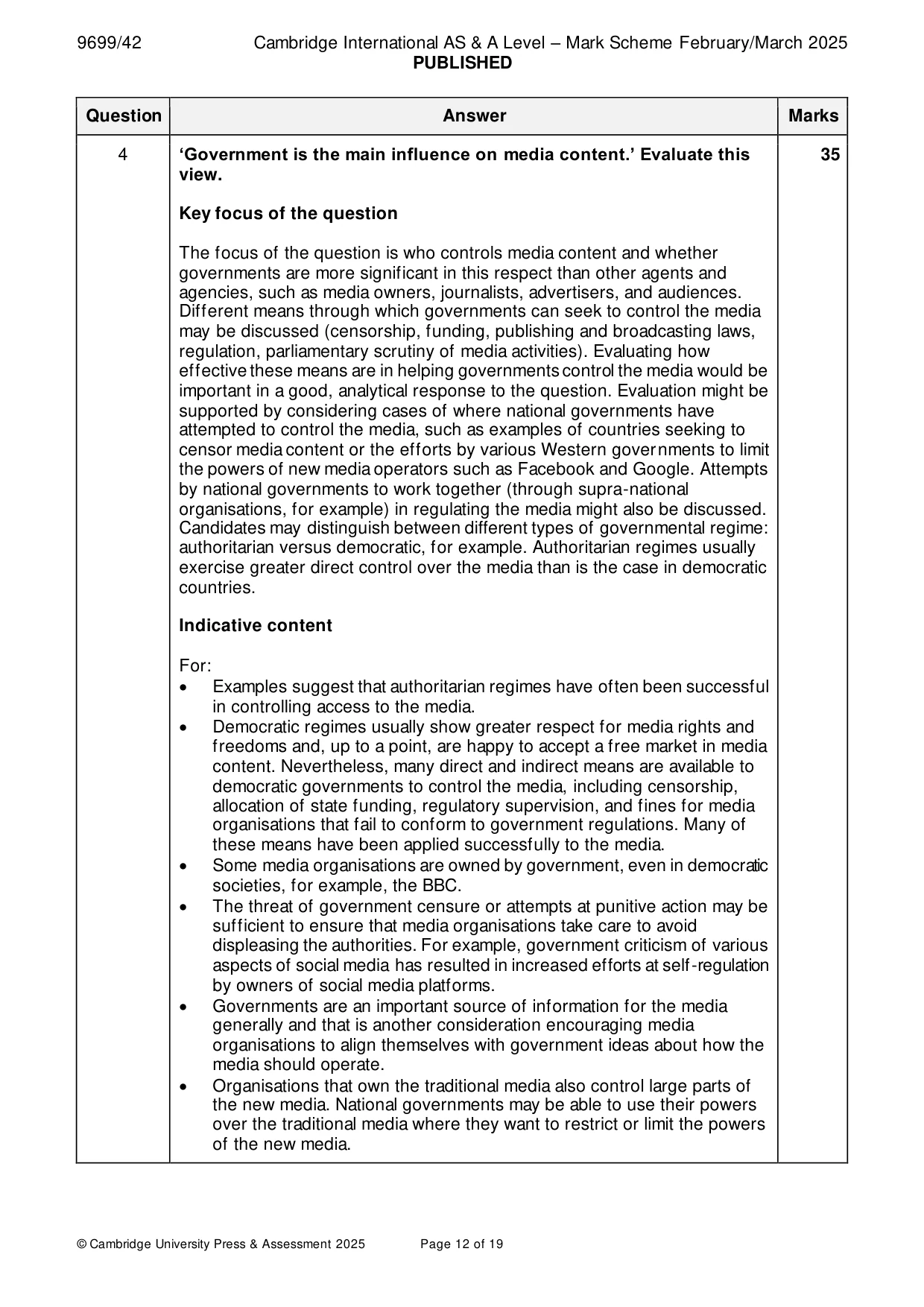 Mark scheme, page 12 of 19