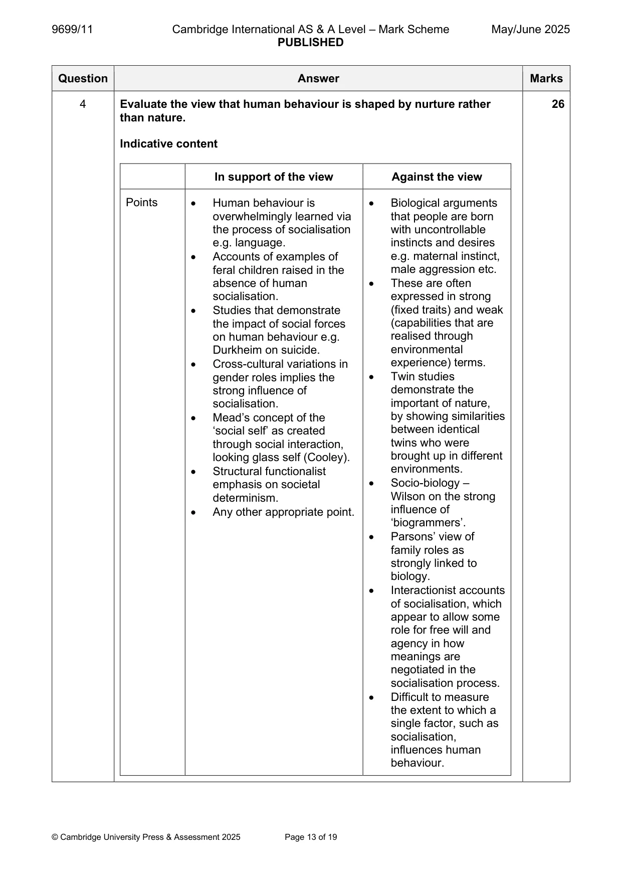 Mark scheme, page 13 of 19