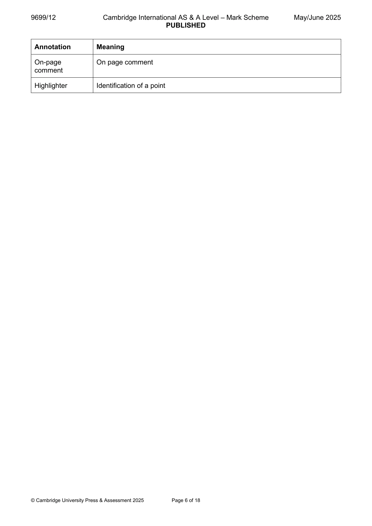 Mark scheme, page 6 of 18