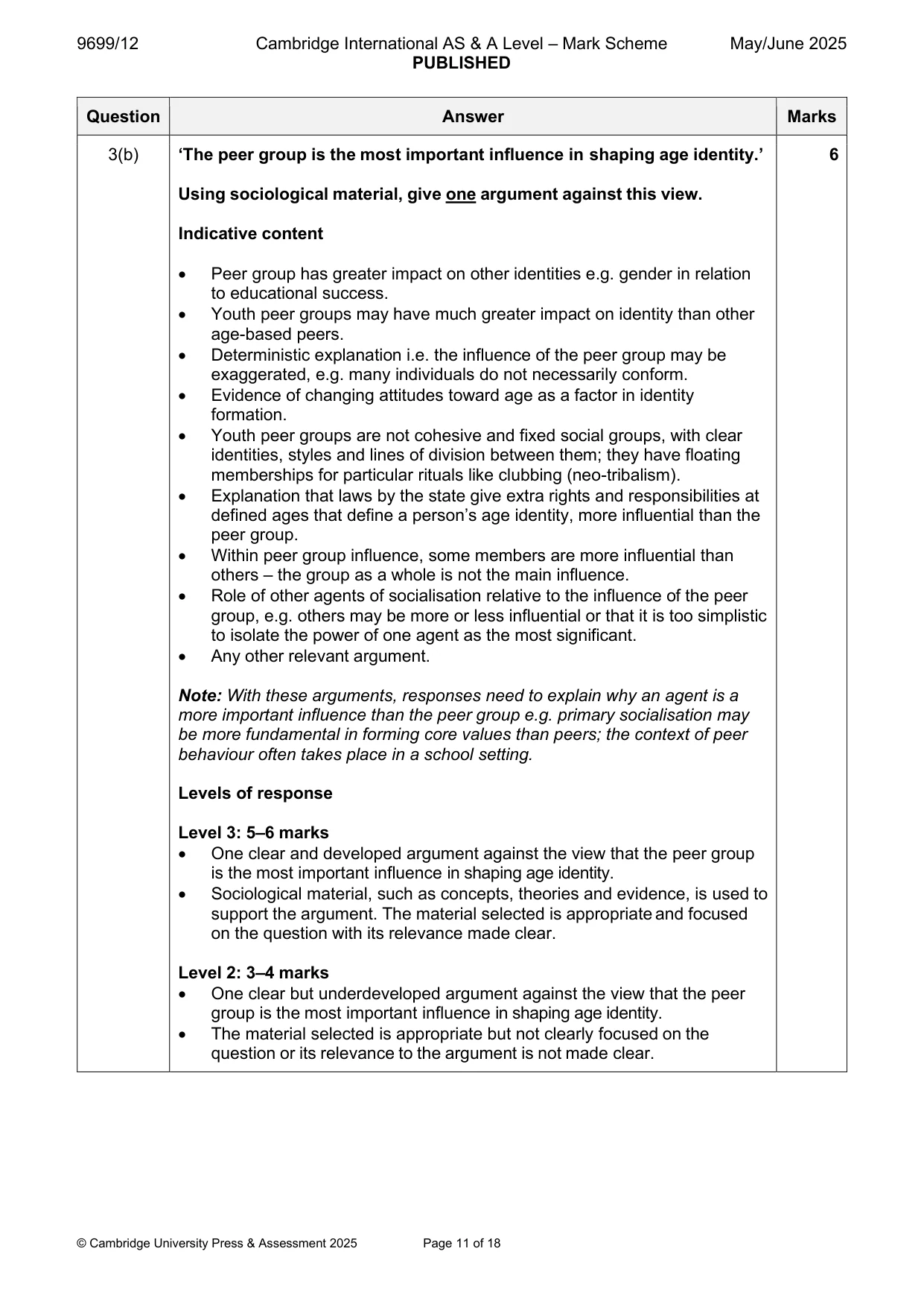 Mark scheme, page 11 of 18