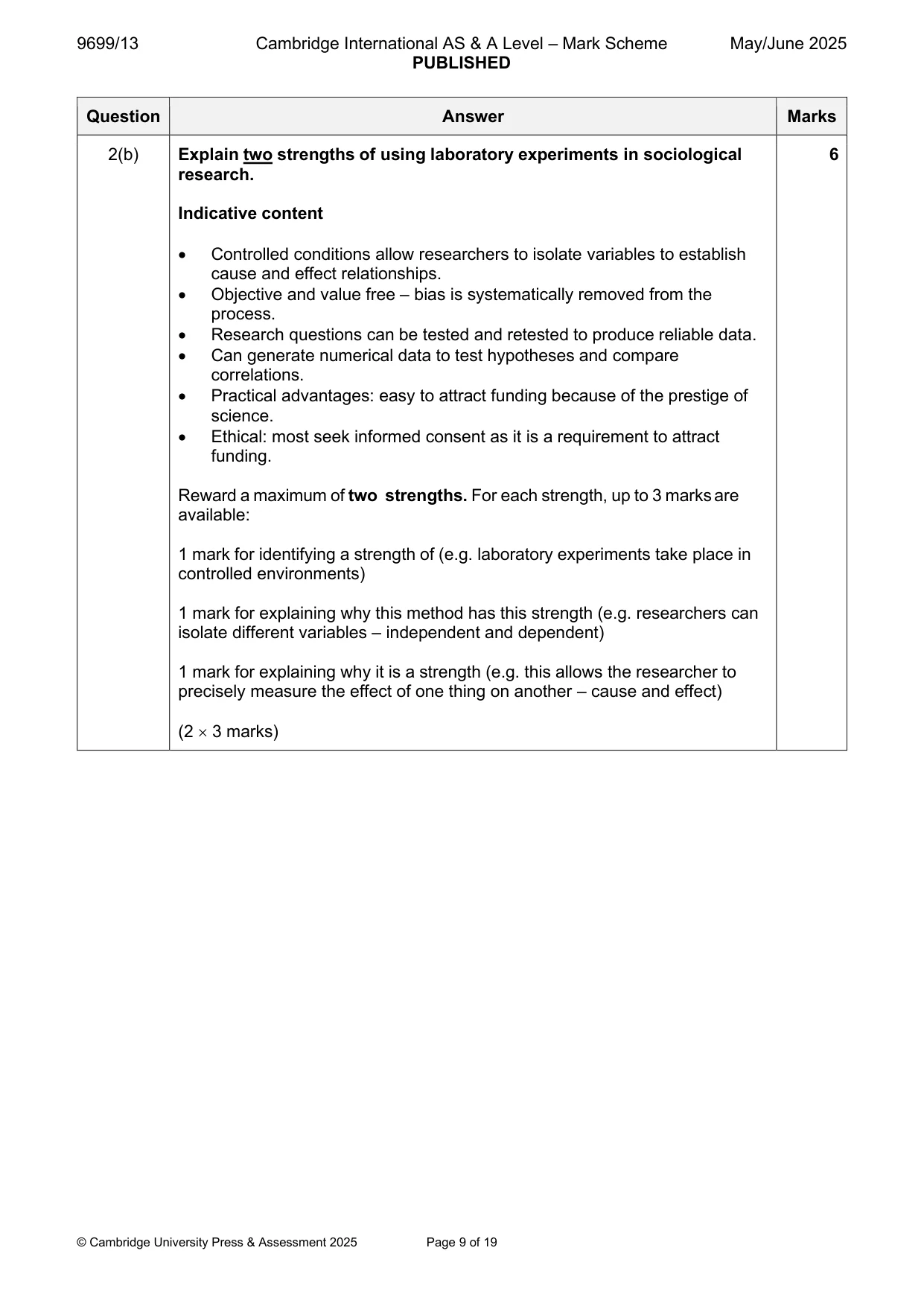 Mark scheme, page 9 of 19