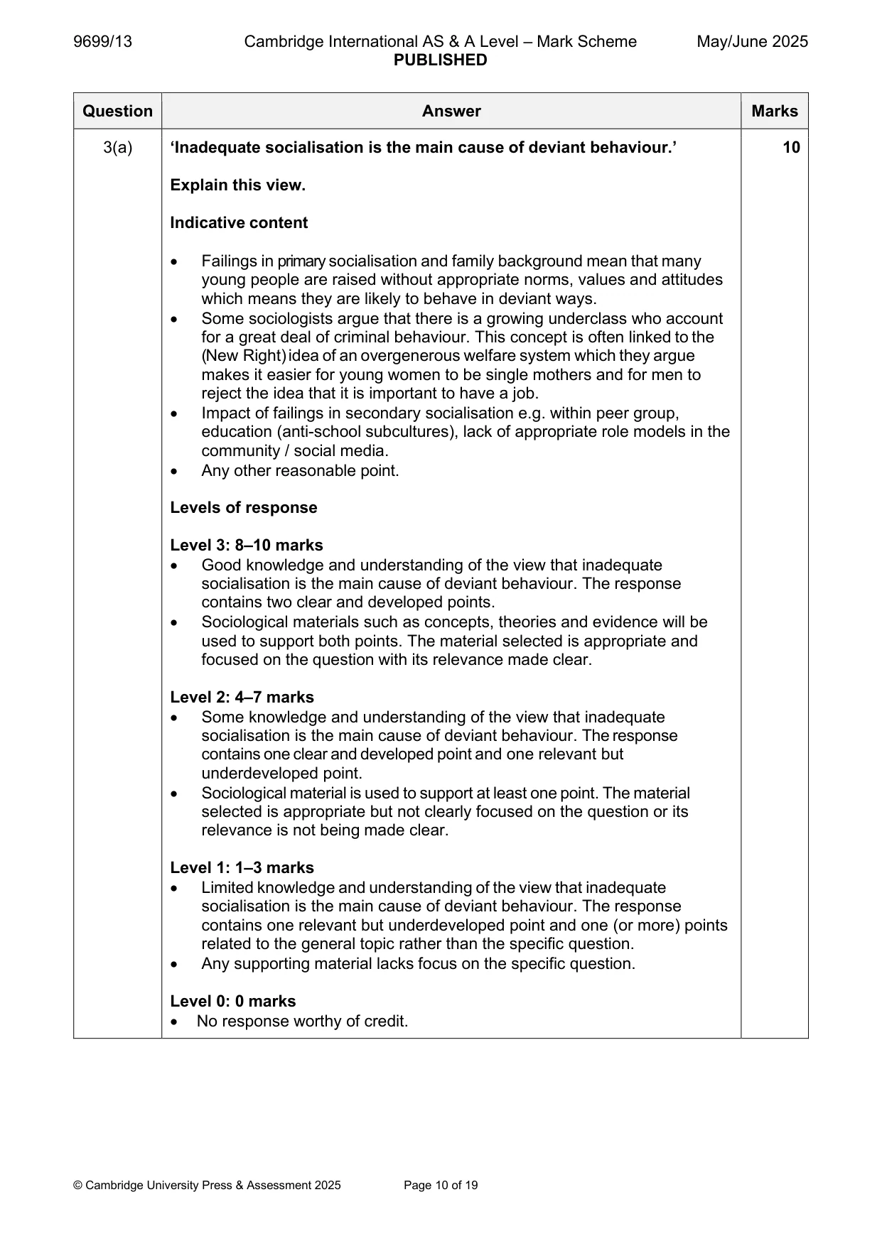Mark scheme, page 10 of 19
