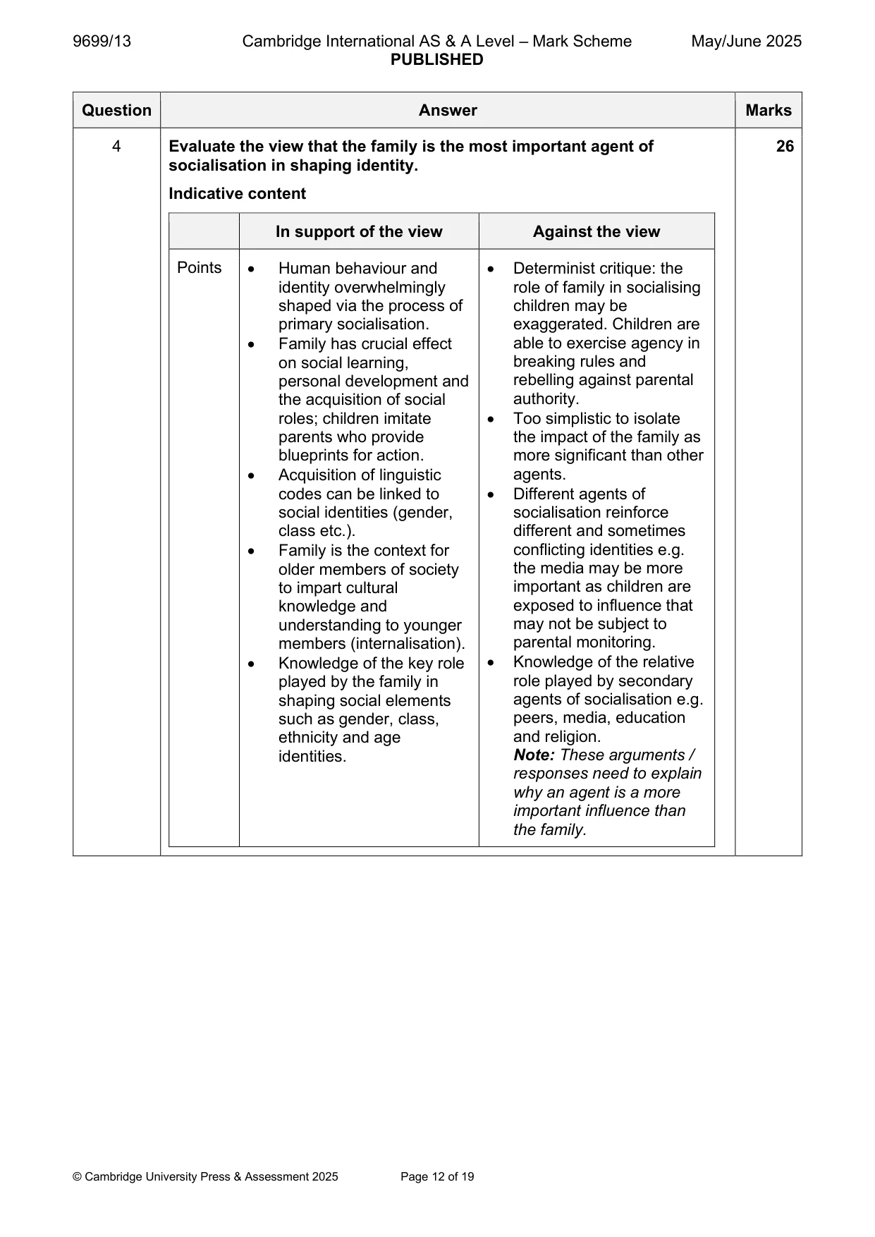 Mark scheme, page 12 of 19
