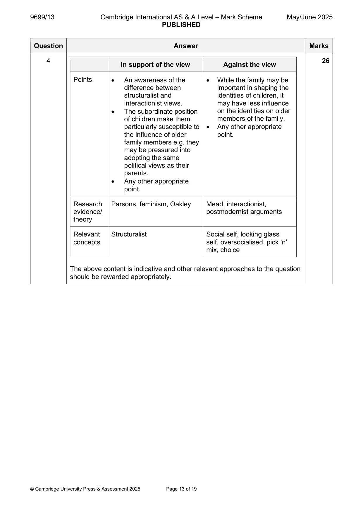 Mark scheme, page 13 of 19