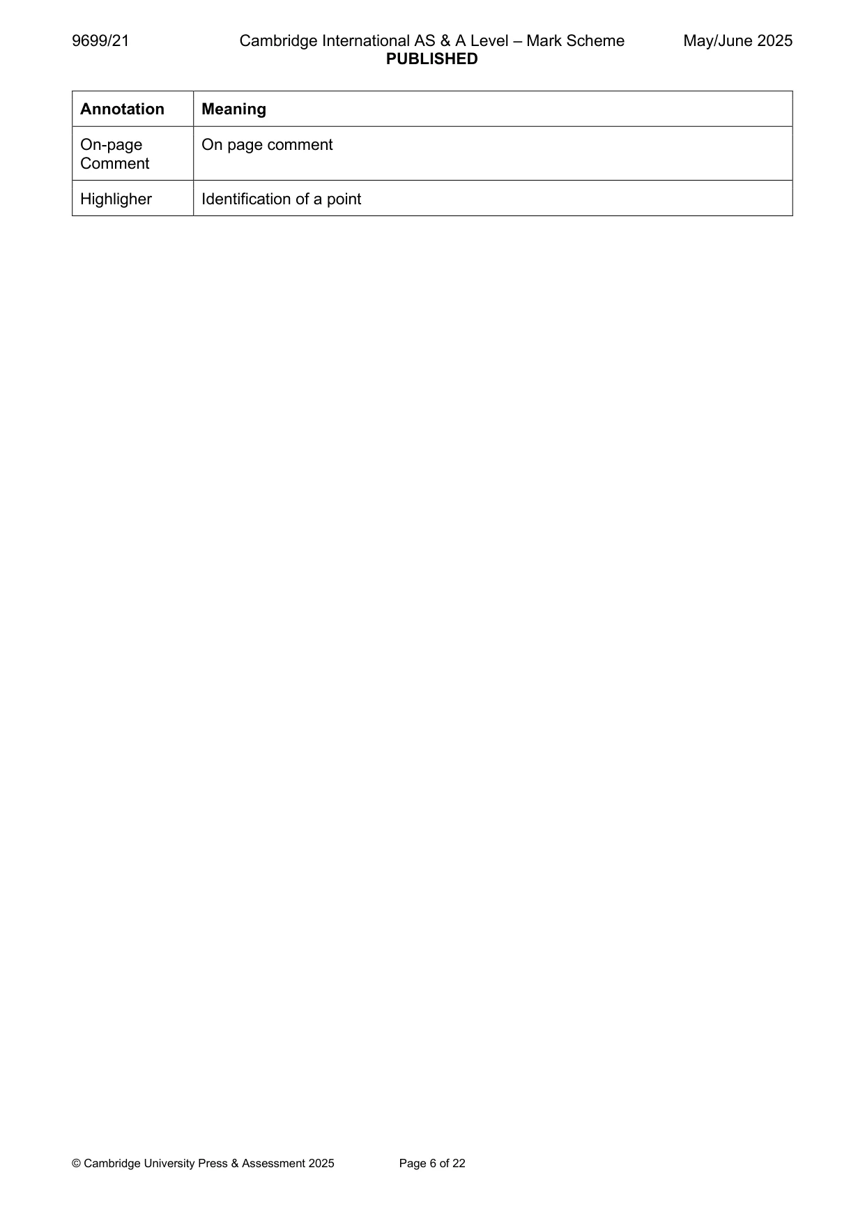 Mark scheme, page 6 of 22