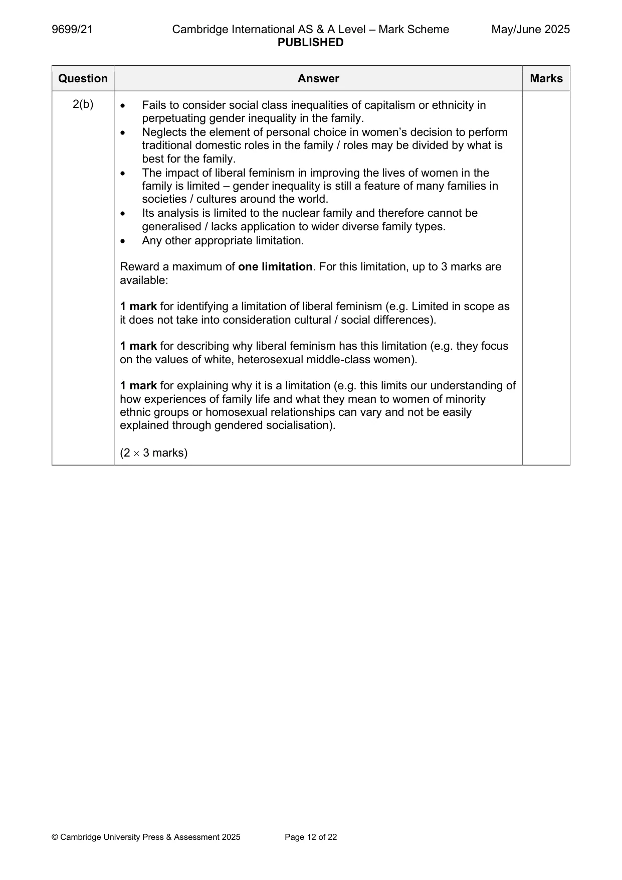 Mark scheme, page 12 of 22