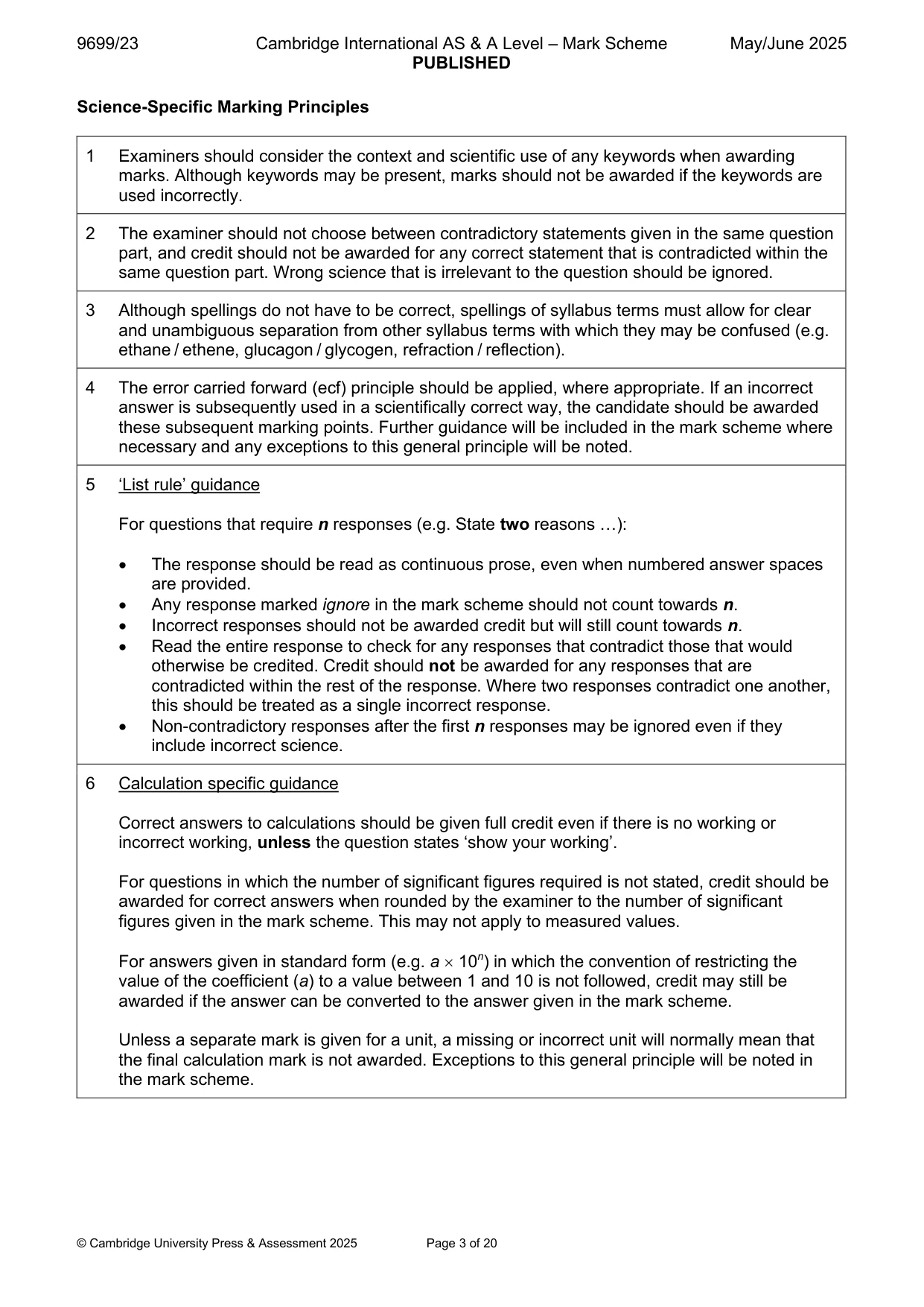 Mark scheme, page 3 of 20