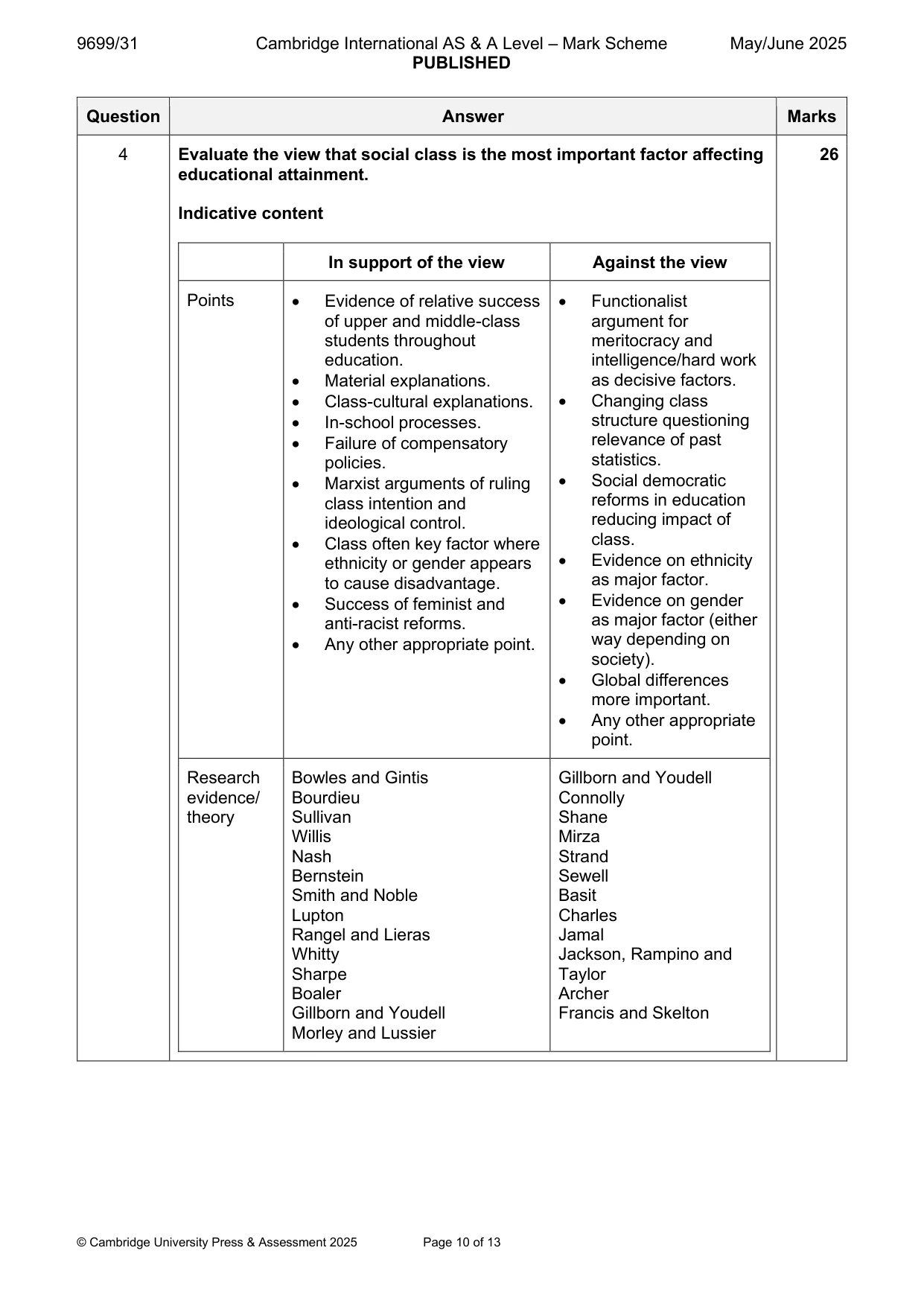 Mark scheme, page 10 of 13