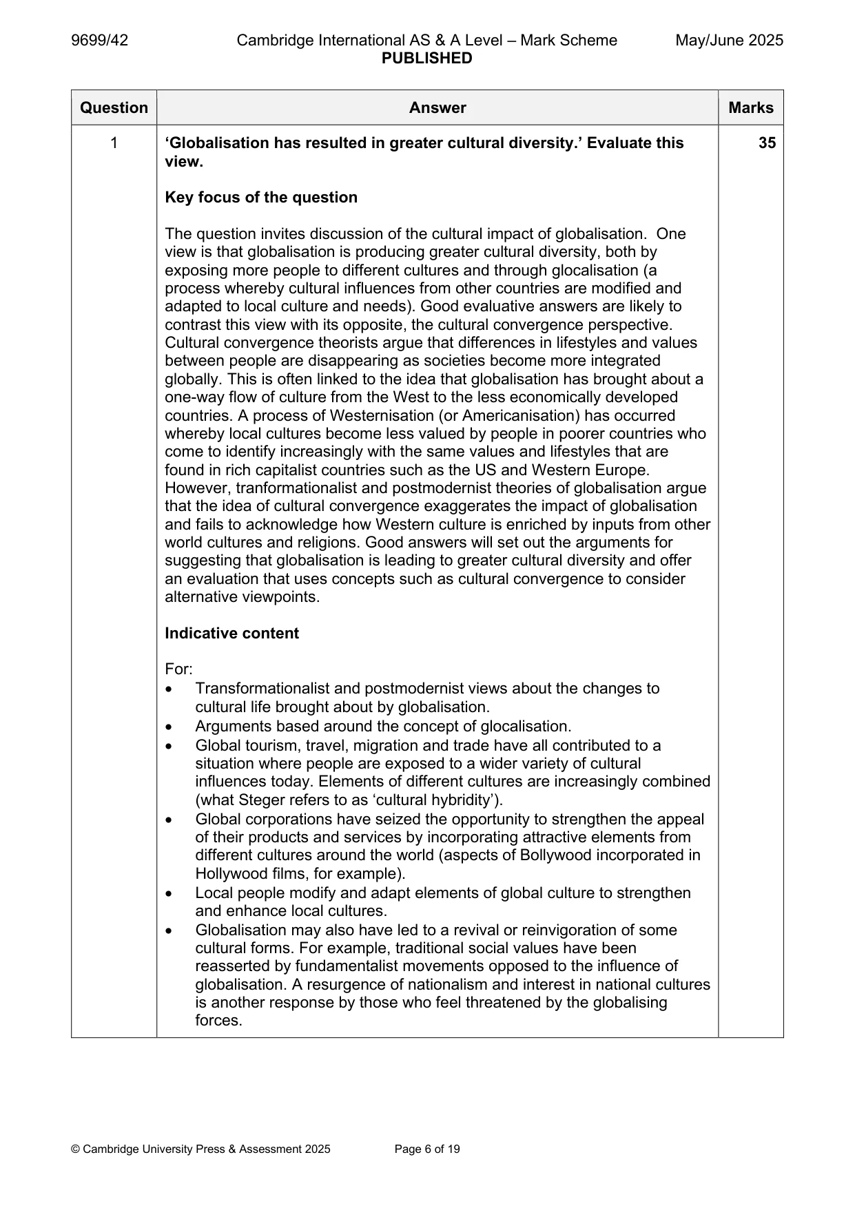 Mark scheme, page 6 of 19