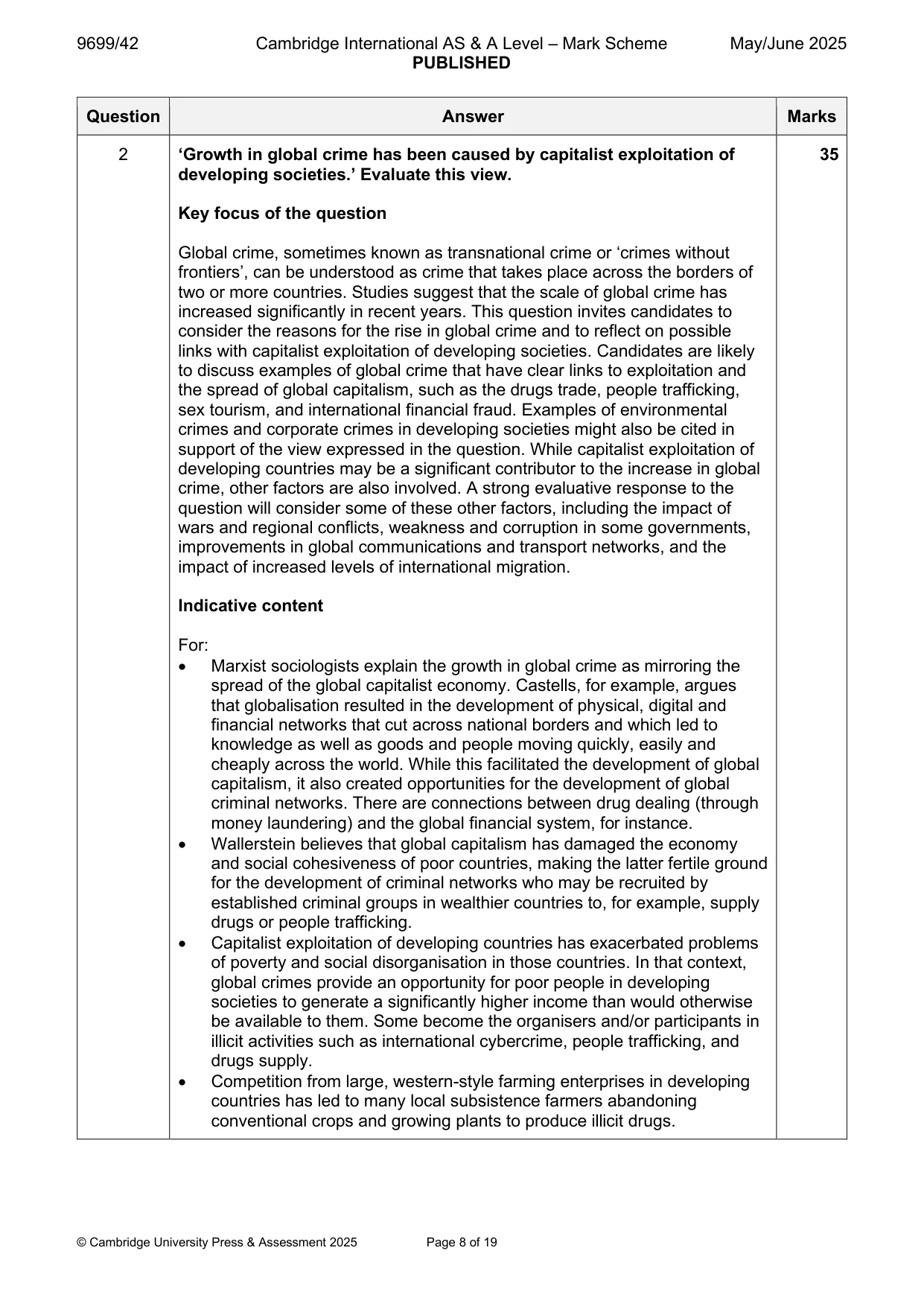 Mark scheme, page 8 of 19