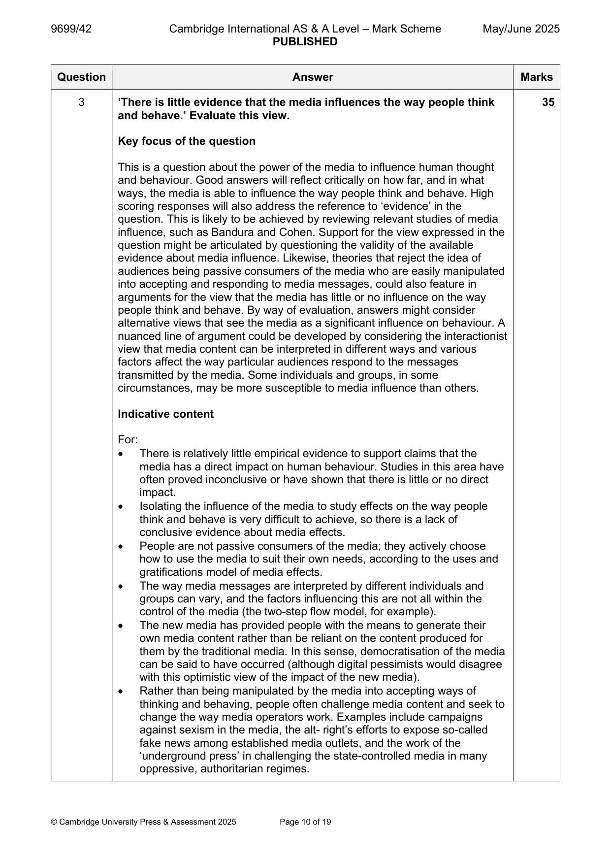 Mark scheme, page 10 of 19