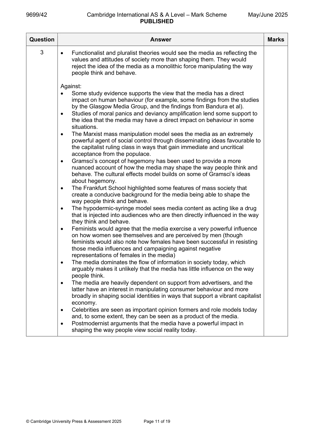 Mark scheme, page 11 of 19