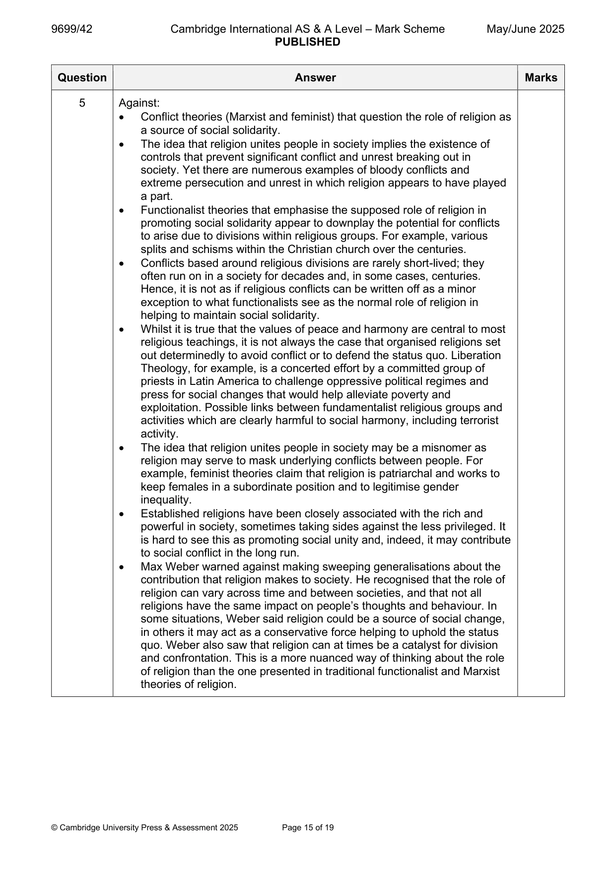 Mark scheme, page 15 of 19