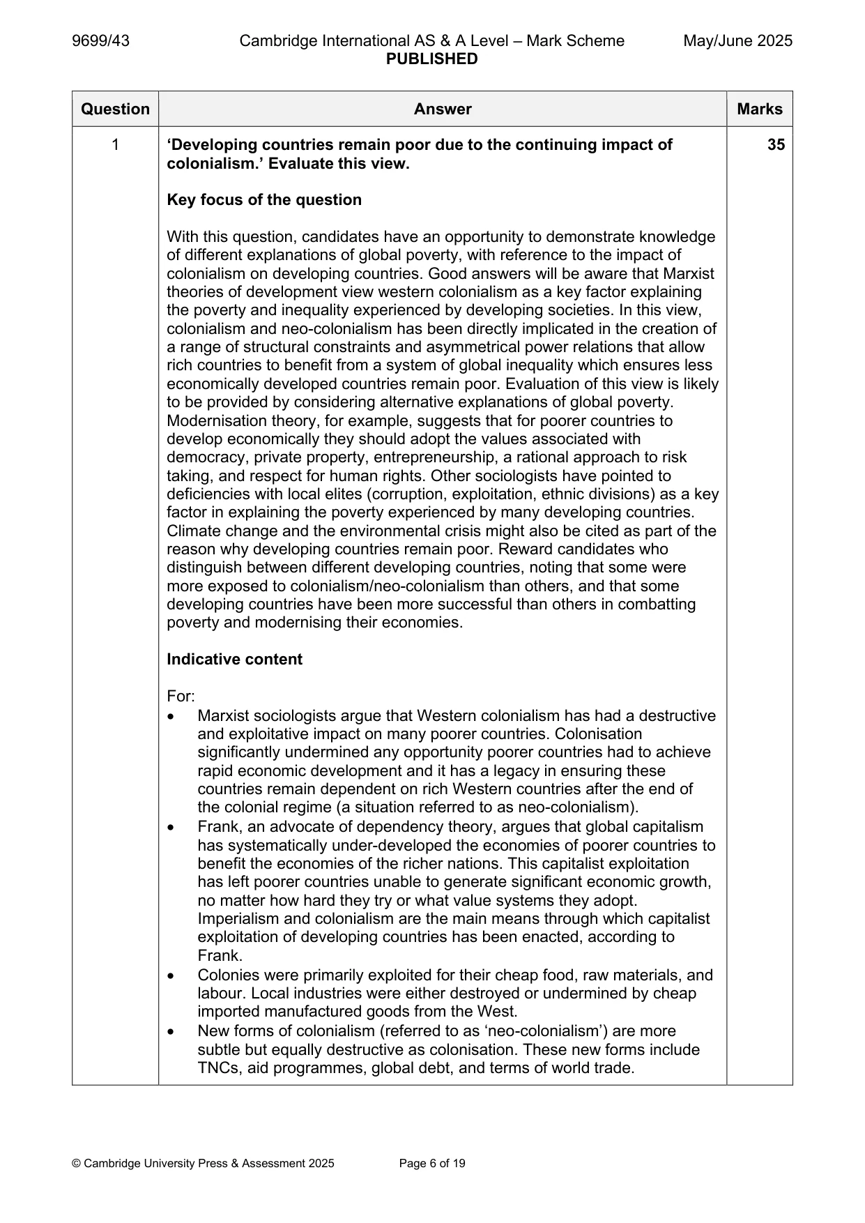 Mark scheme, page 6 of 19