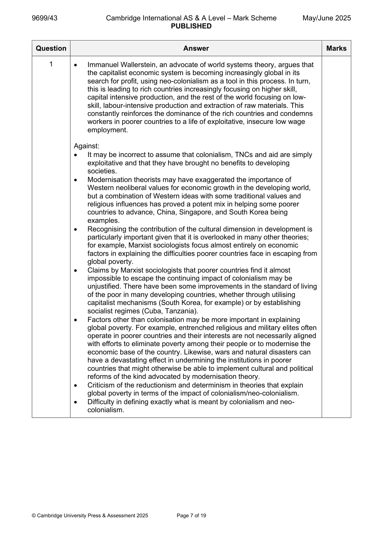 Mark scheme, page 7 of 19