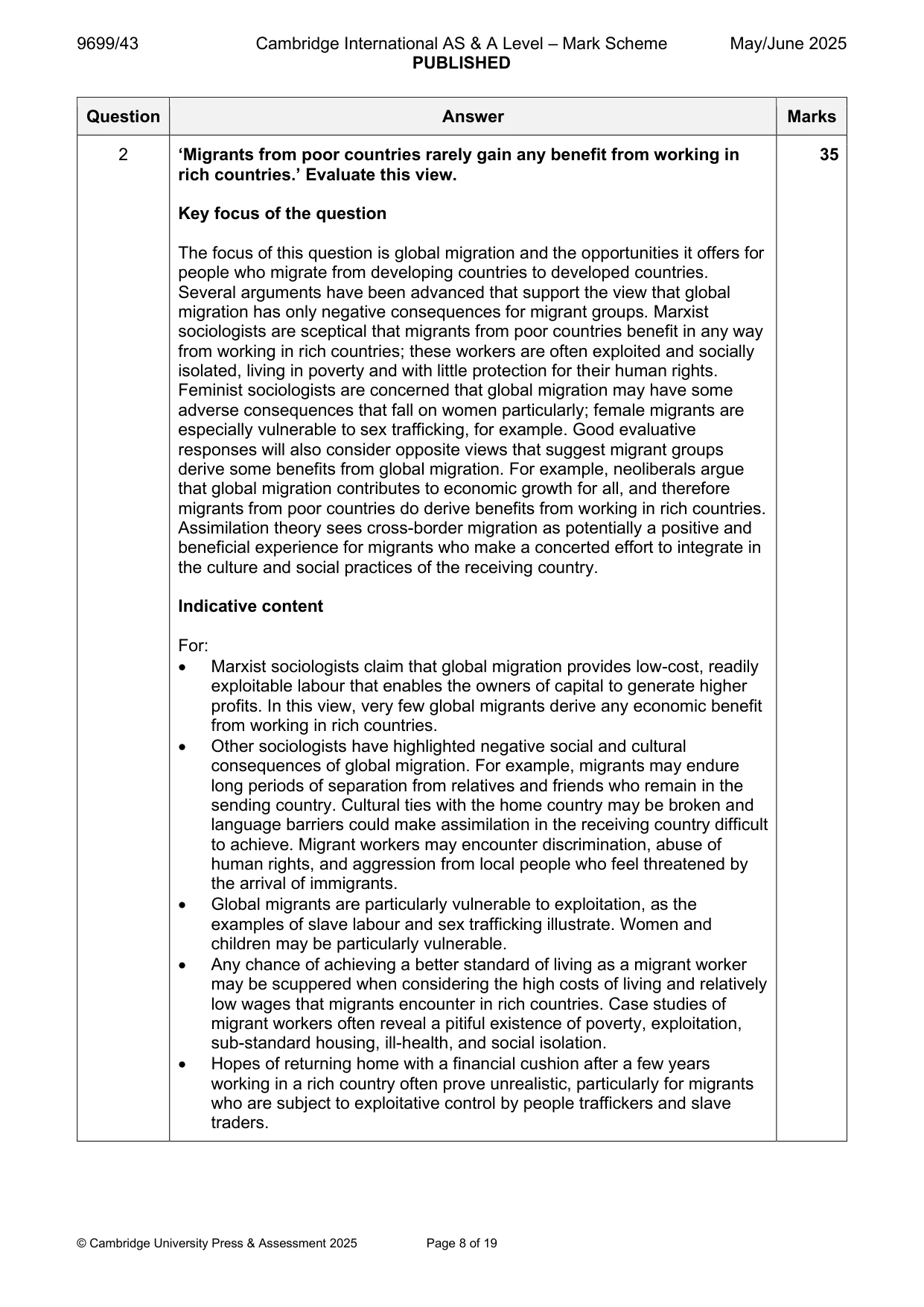 Mark scheme, page 8 of 19