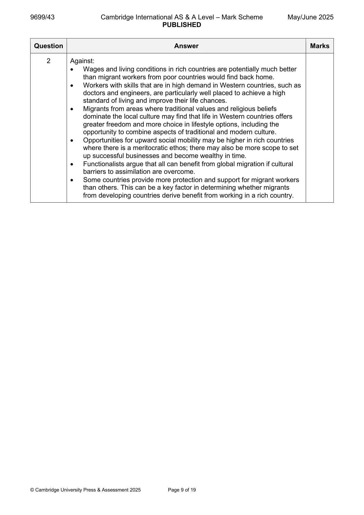 Mark scheme, page 9 of 19