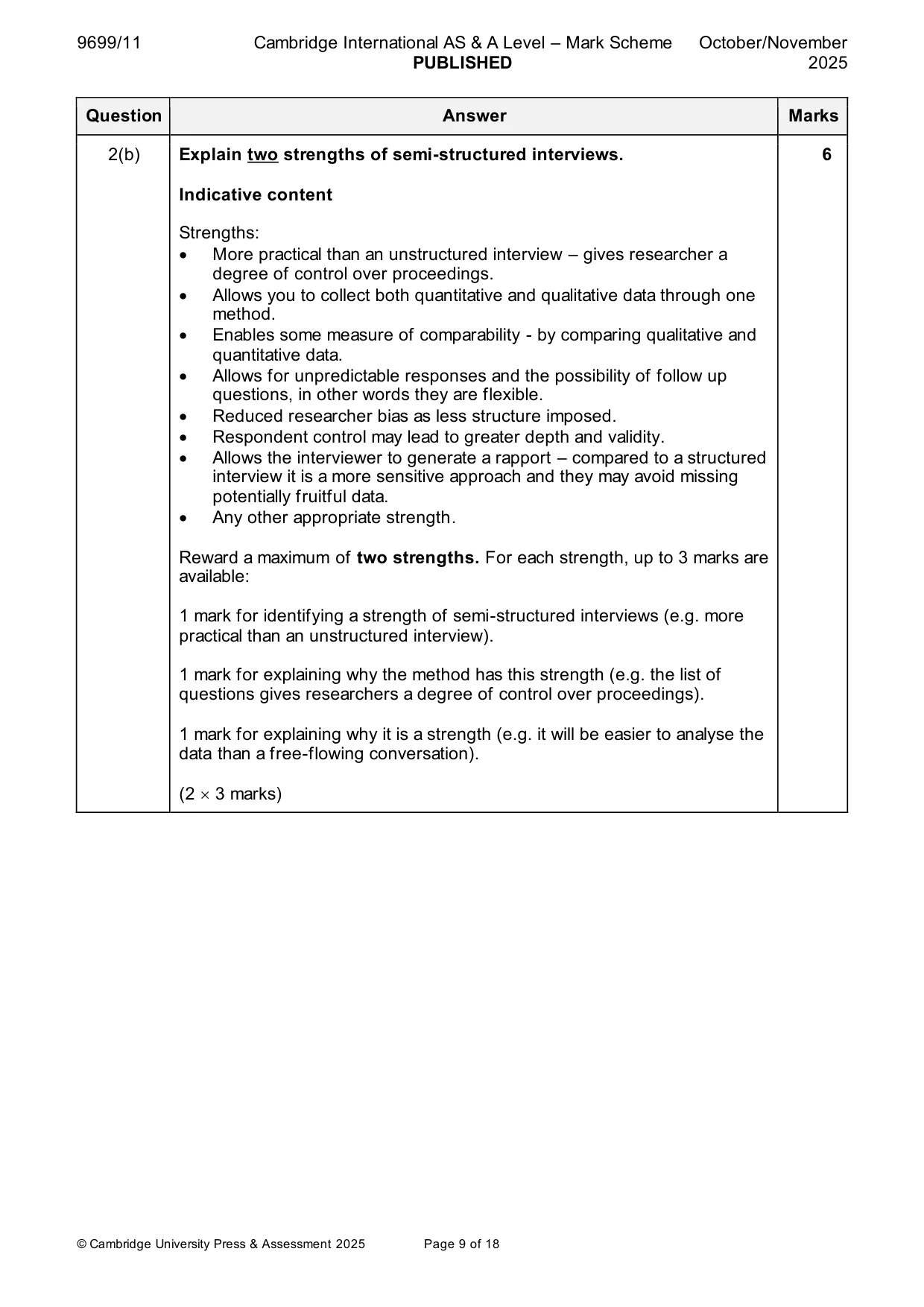 Mark scheme, page 9 of 18