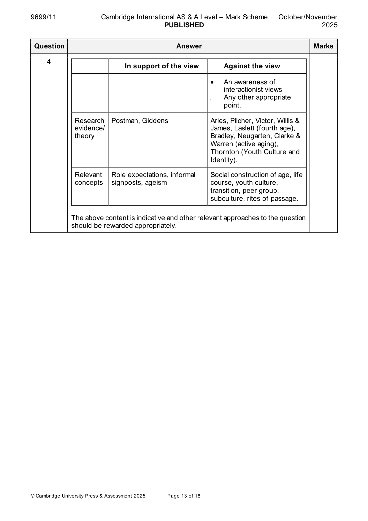 Mark scheme, page 13 of 18