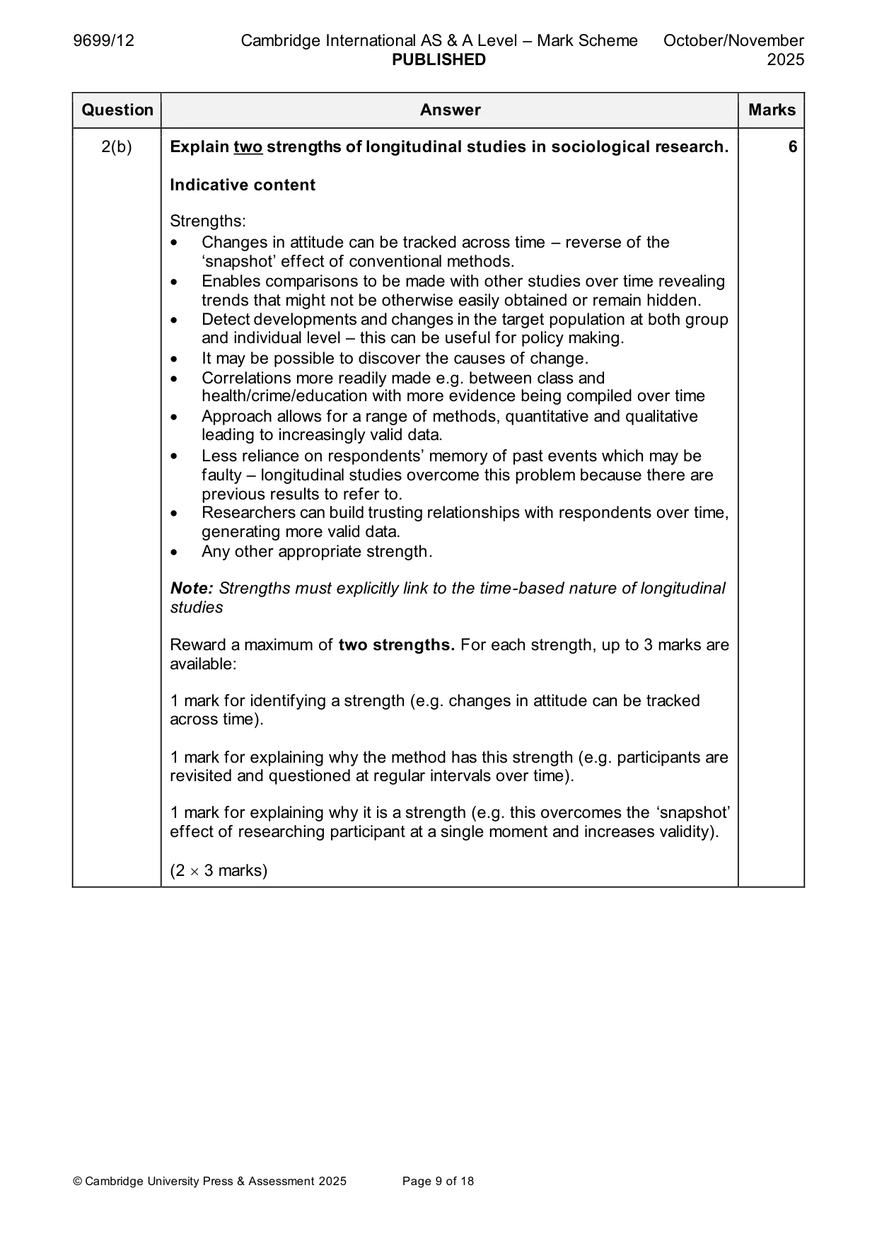 Mark scheme, page 9 of 18