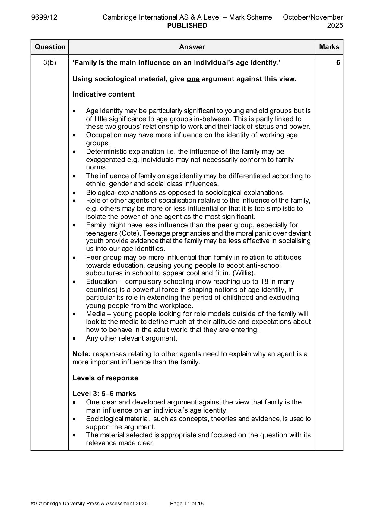 Mark scheme, page 11 of 18