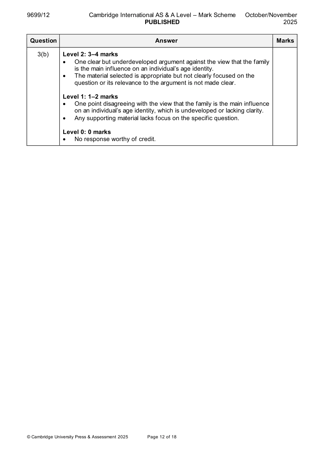 Mark scheme, page 12 of 18