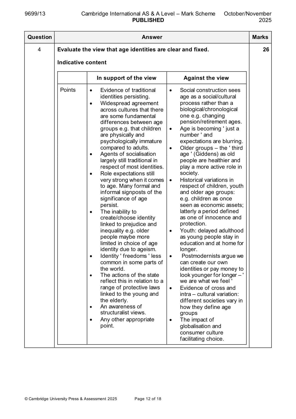 Mark scheme, page 12 of 18