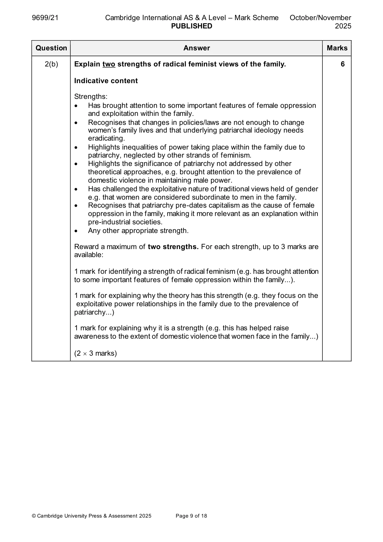 Mark scheme, page 9 of 18