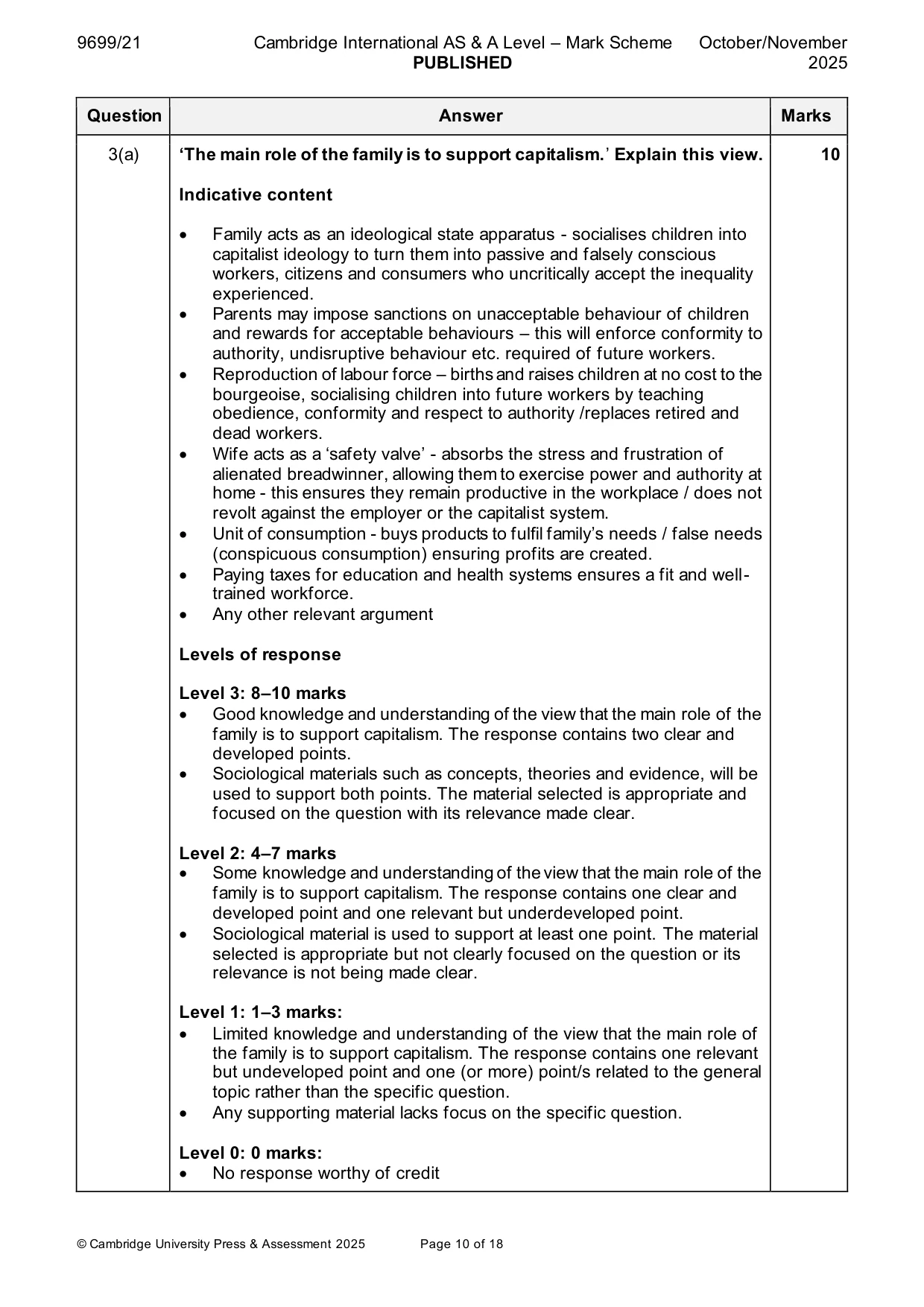 Mark scheme, page 10 of 18