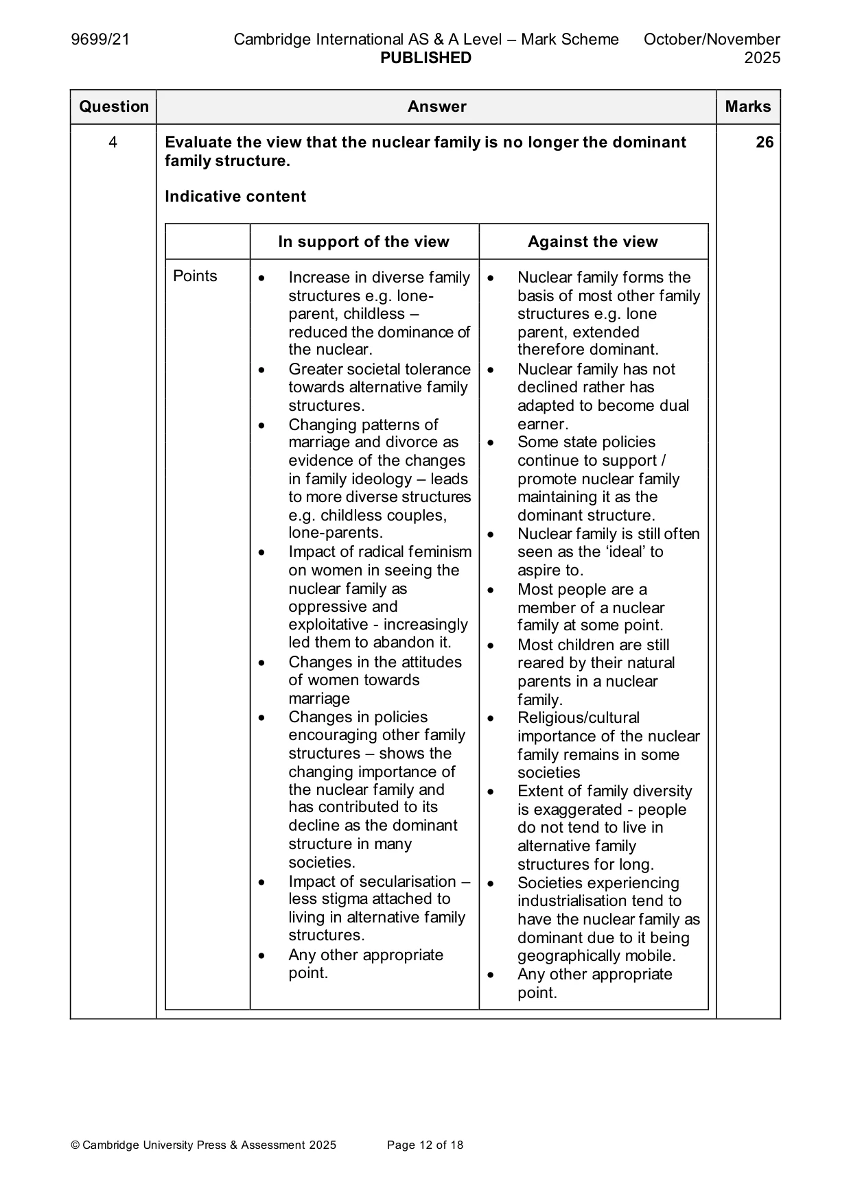 Mark scheme, page 12 of 18
