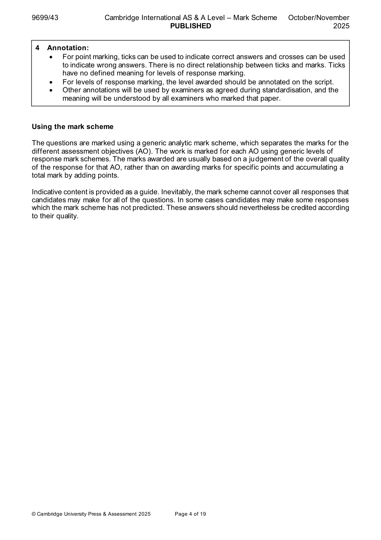 Mark scheme, page 4 of 19
