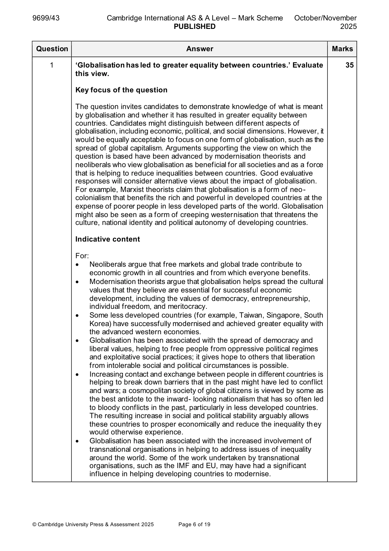 Mark scheme, page 6 of 19
