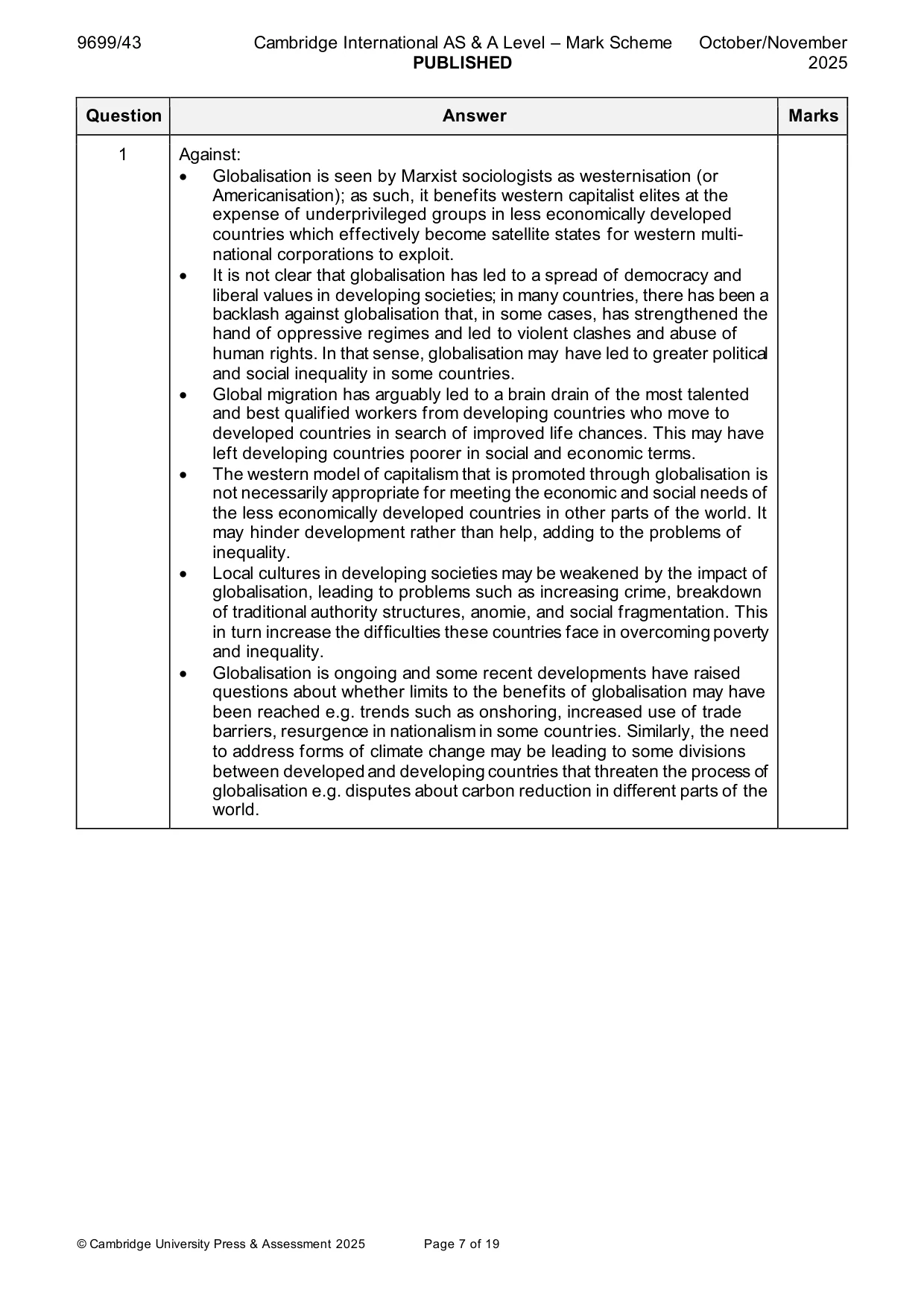 Mark scheme, page 7 of 19