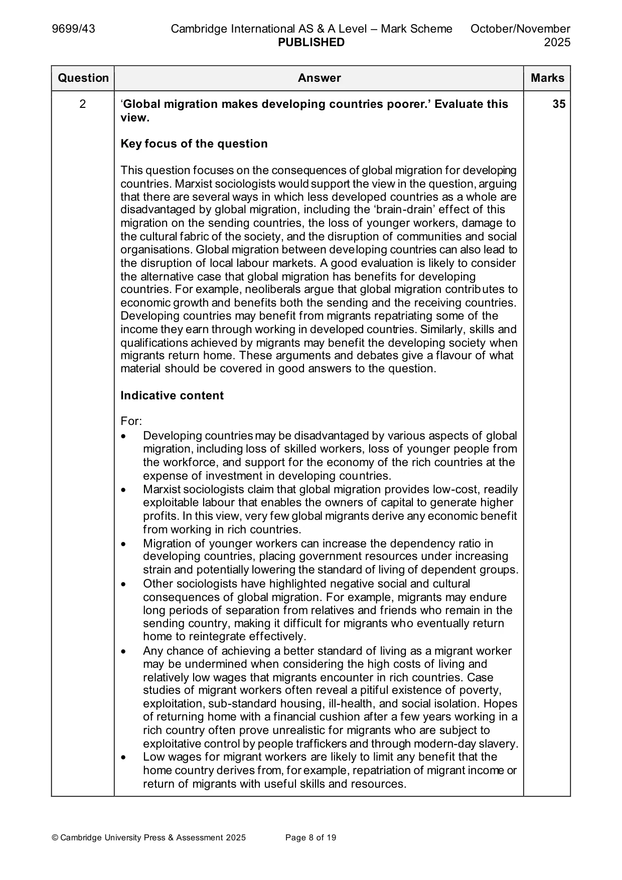 Mark scheme, page 8 of 19
