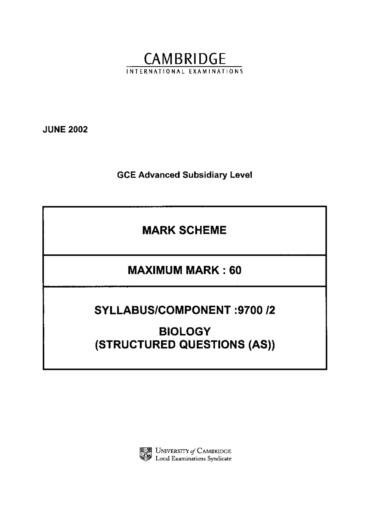 Mark scheme, page 1 of 6