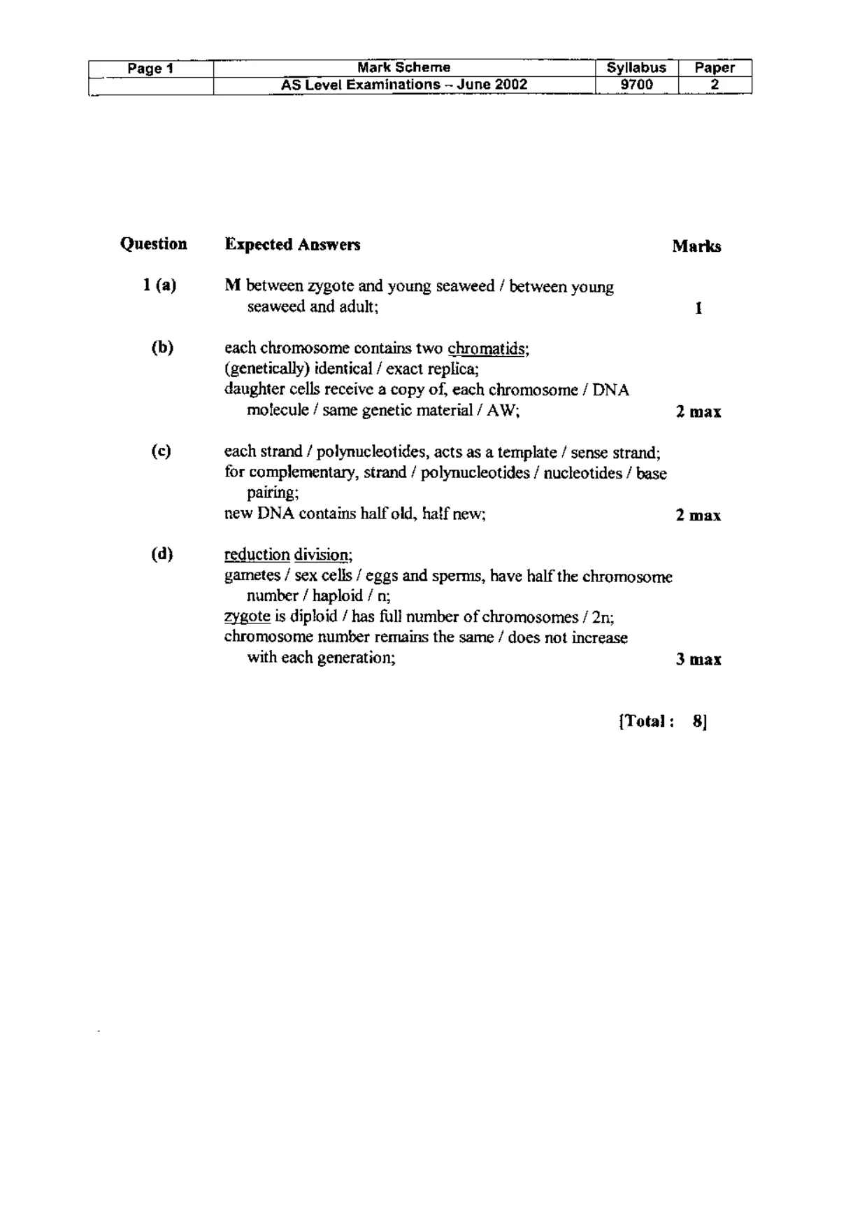 Mark scheme, page 2 of 6