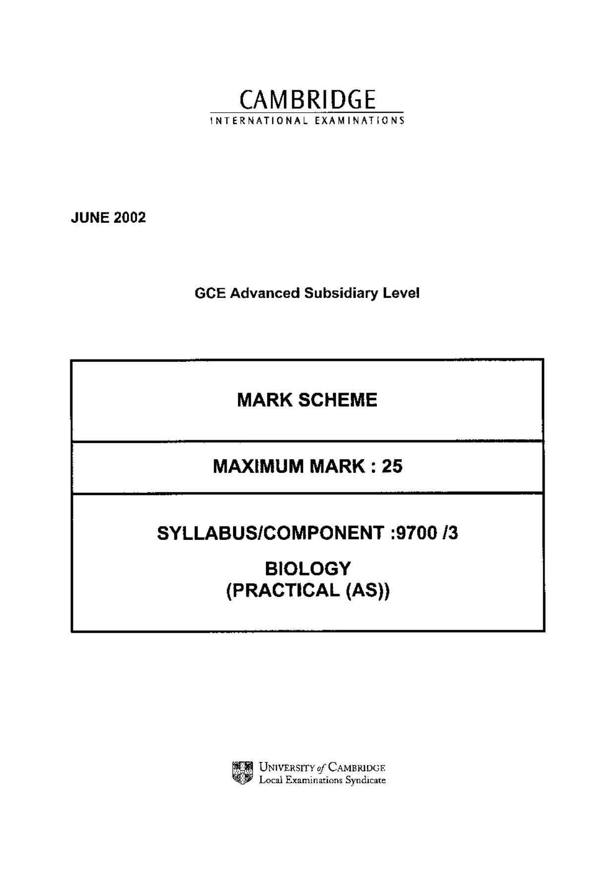 Mark scheme, page 1 of 2