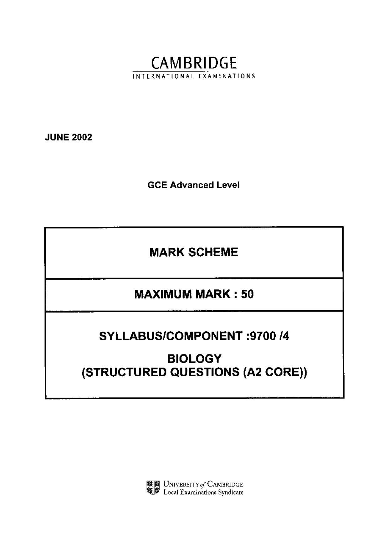 Mark scheme, page 1 of 4